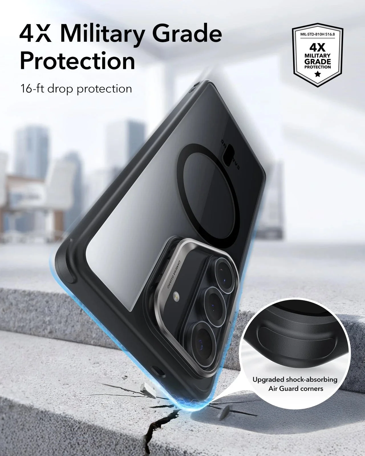 Galaxy S26 Classic Hybrid Magnetic Case (Stash Stand) - Clear Black - Image 4