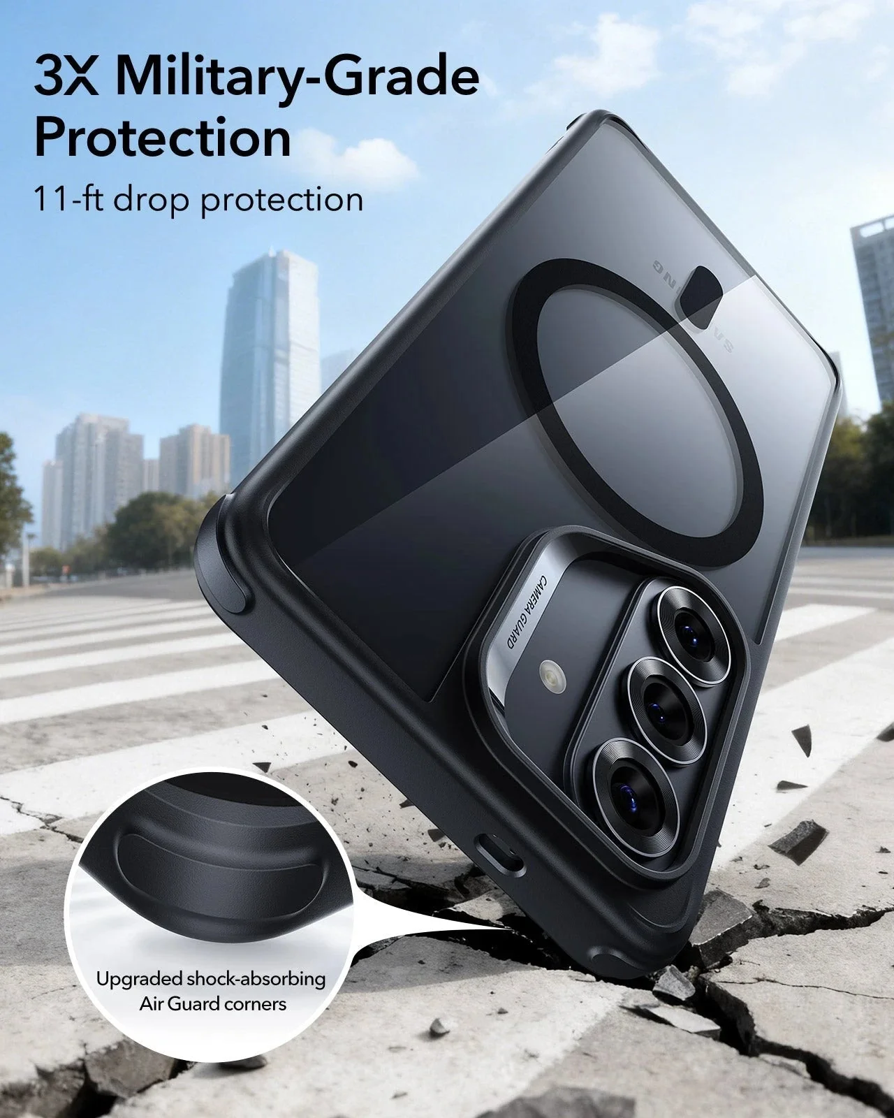Galaxy S26 Classic Hybrid Magnetic Case - Clear Black - Image 3