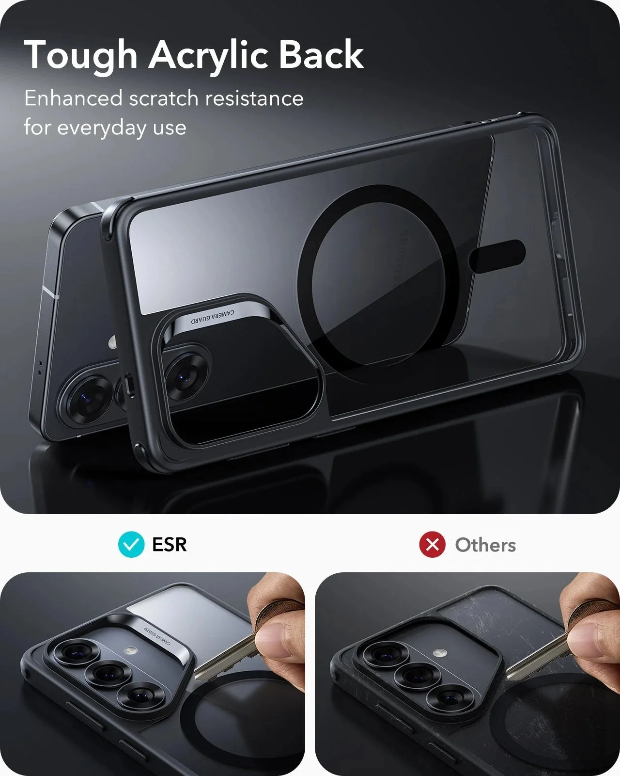 Galaxy S26 Classic Hybrid Magnetic Case - Clear Black - Image 5