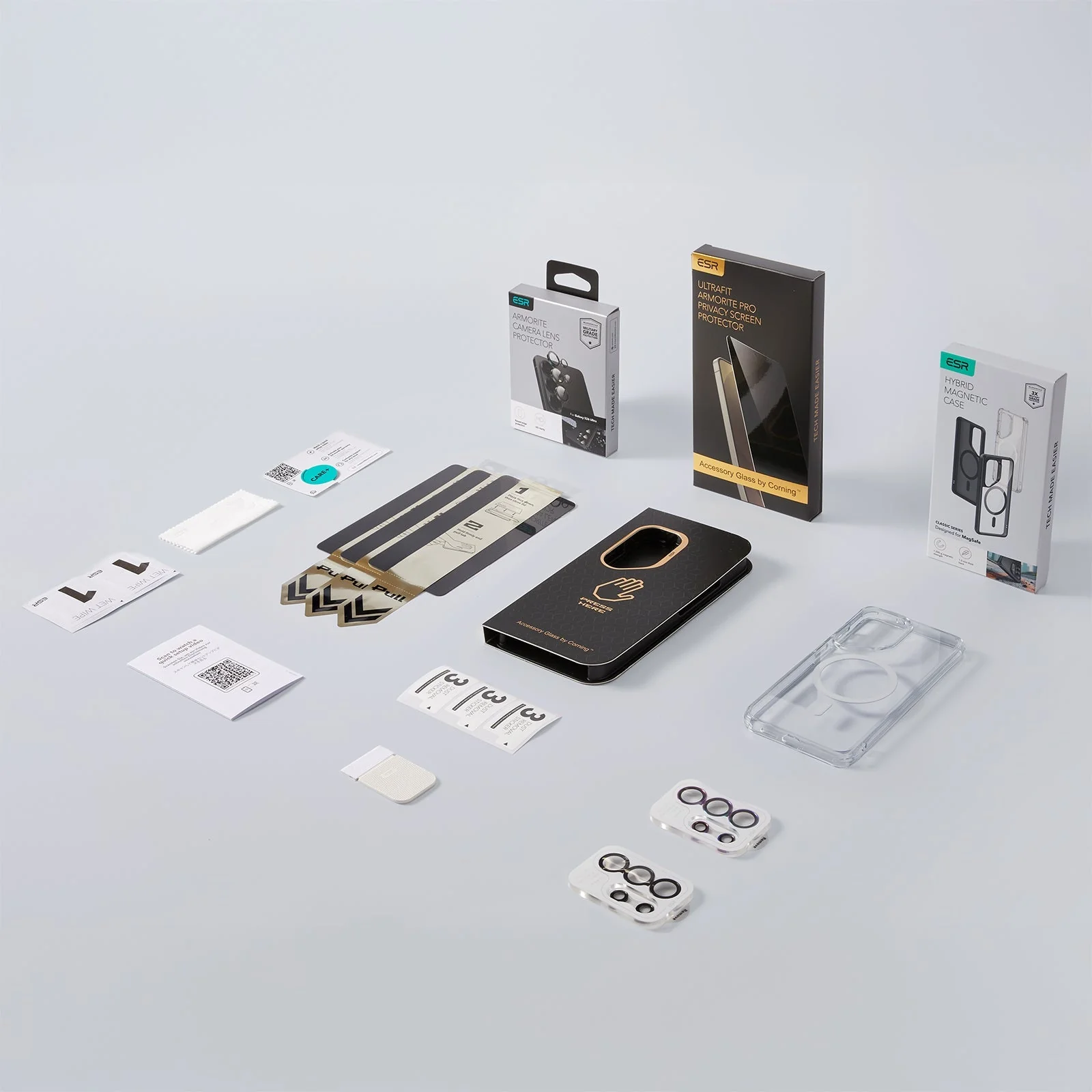 Galaxy S26 Ultra Bundle Classic Hybrid Magnetic Case and Armorite® Pro Privacy Screen Protector - Clear Black - Image 2