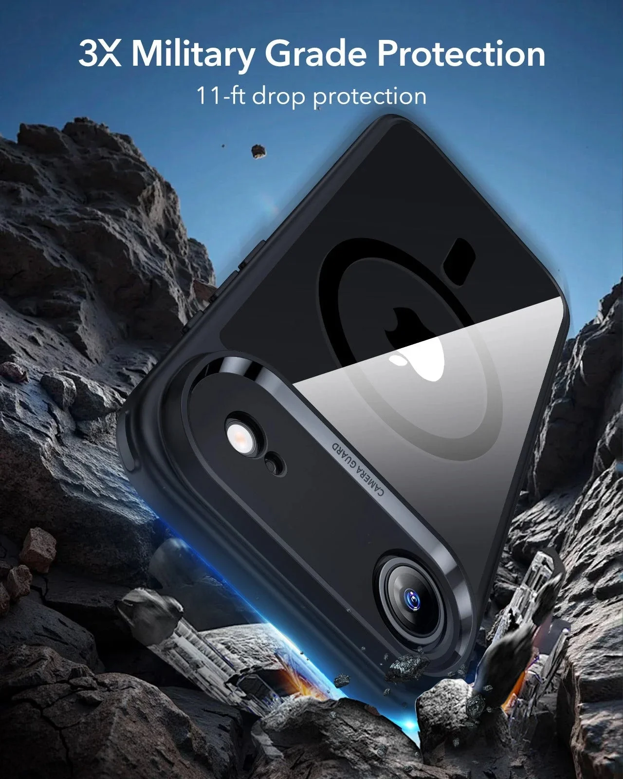 iPhone Air Classic Hybrid Magnetic Case (Camera Control) - Clear Black - Image 4