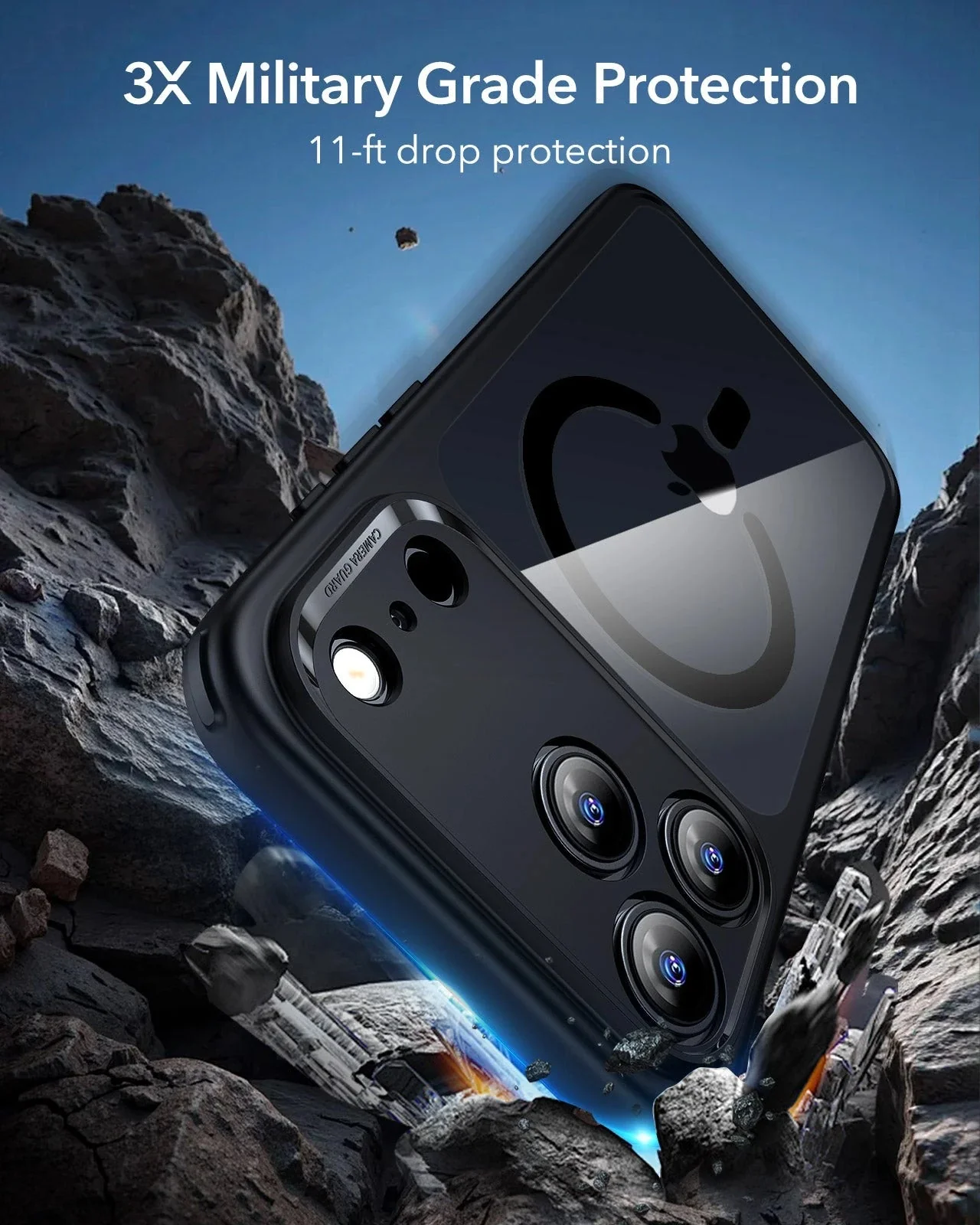 iPhone 17 Pro Classic Hybrid Magnetic Case (Camera Control) - Clear Black - Image 4