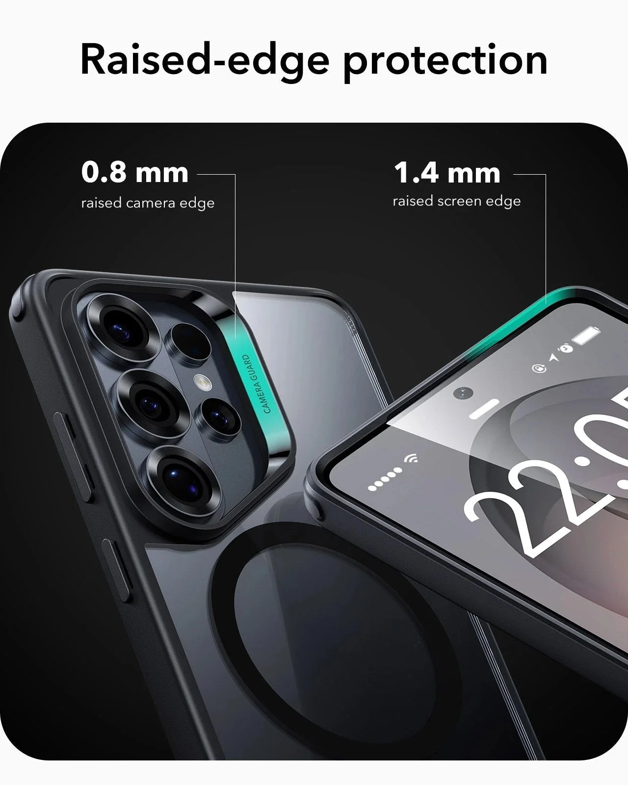Galaxy S26 Ultra Bundle Classic Hybrid Magnetic Case and Armorite® Pro Screen Protector - Clear Black - Image 5
