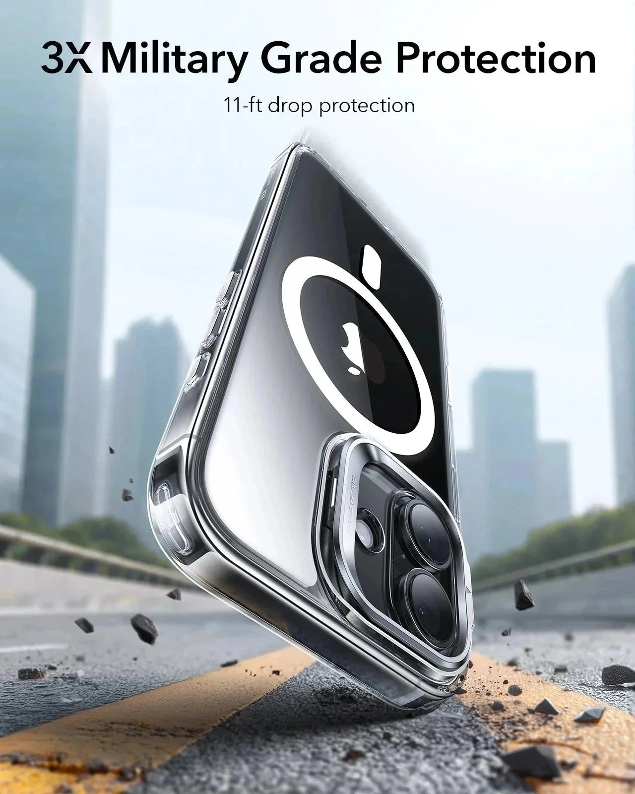 iPhone 17 Bundle Classic Hybrid Magnetic Case (Camera Control, Stash Stand) and Armorite Screen Protector - Clear - Image 4