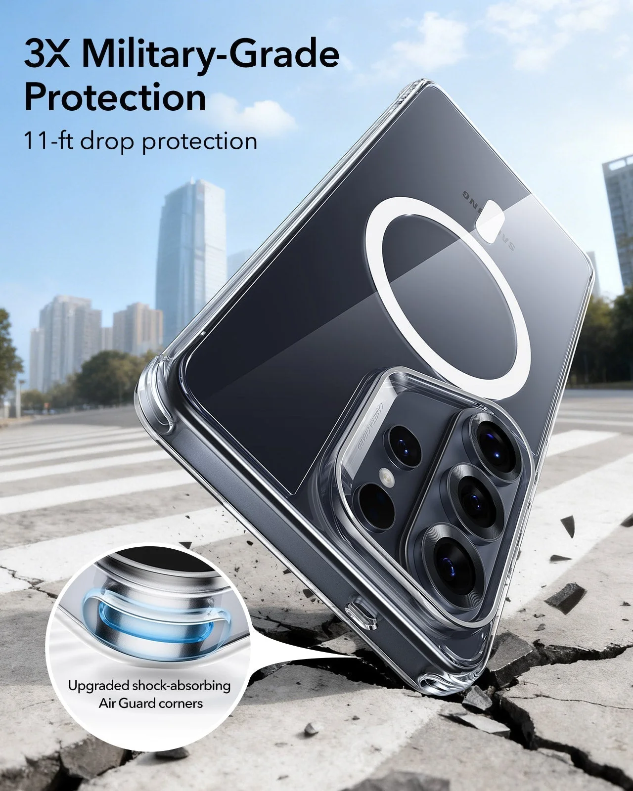 Galaxy S26 Ultra Classic Hybrid Magnetic Case - Clear - Image 3