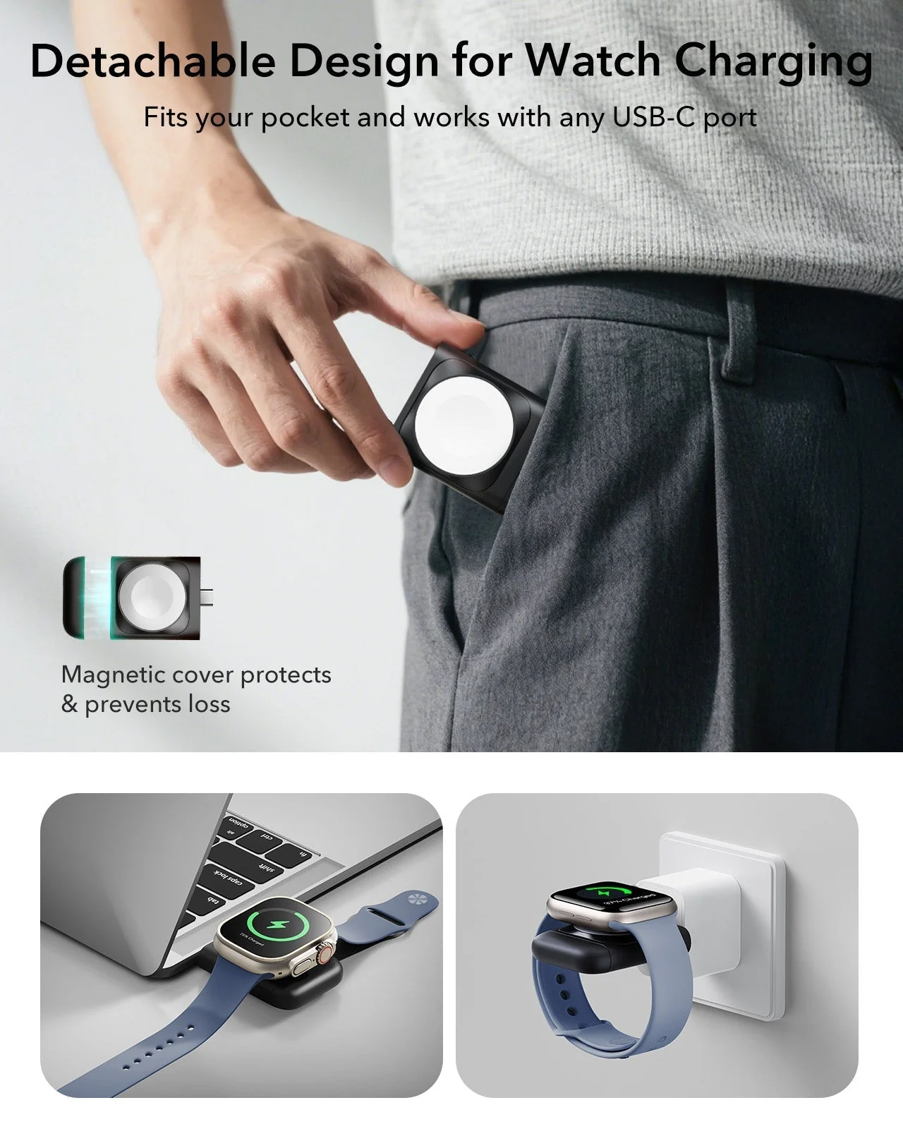 CryoBoost 3-in-1 Magnetic Charging Station (25W, Qi2.2)  - EU Plug–Black - Image 7