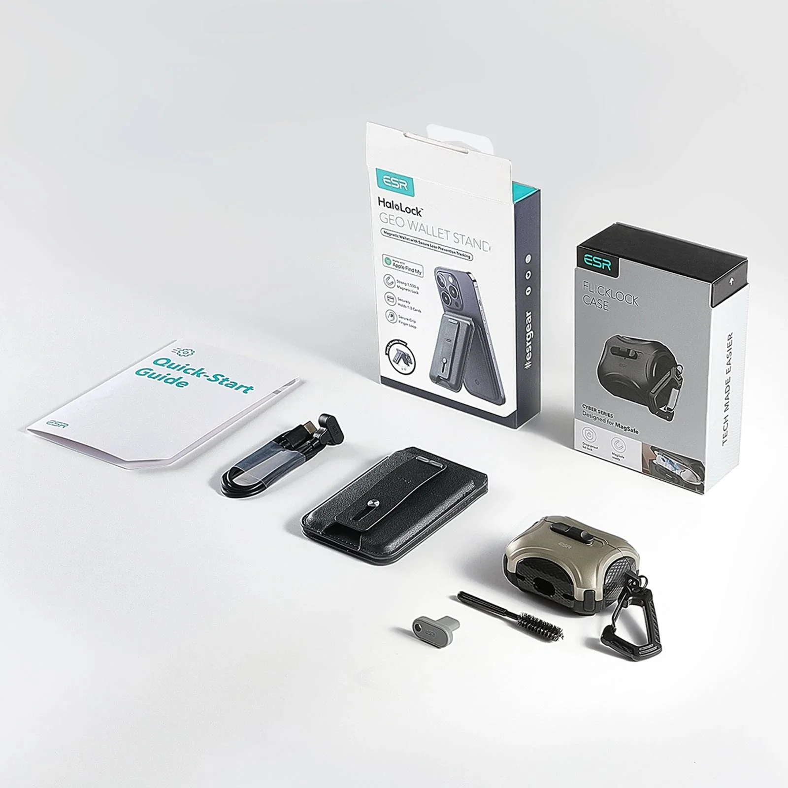 Cyber FlickLock Everyday-Carry Bundle for AirPods Pro (2023/2022/2019) - Titanium - Image 2