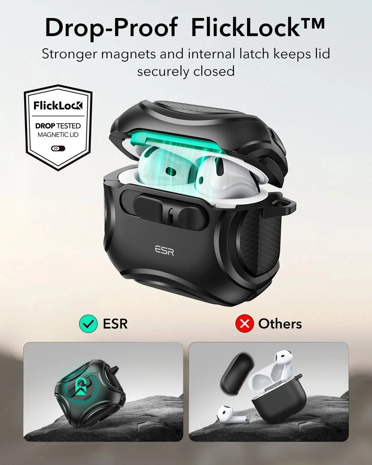Cyber FlickLock Snap-and-Charge Bundle for AirPods 4 - Dark Blue - Image 5