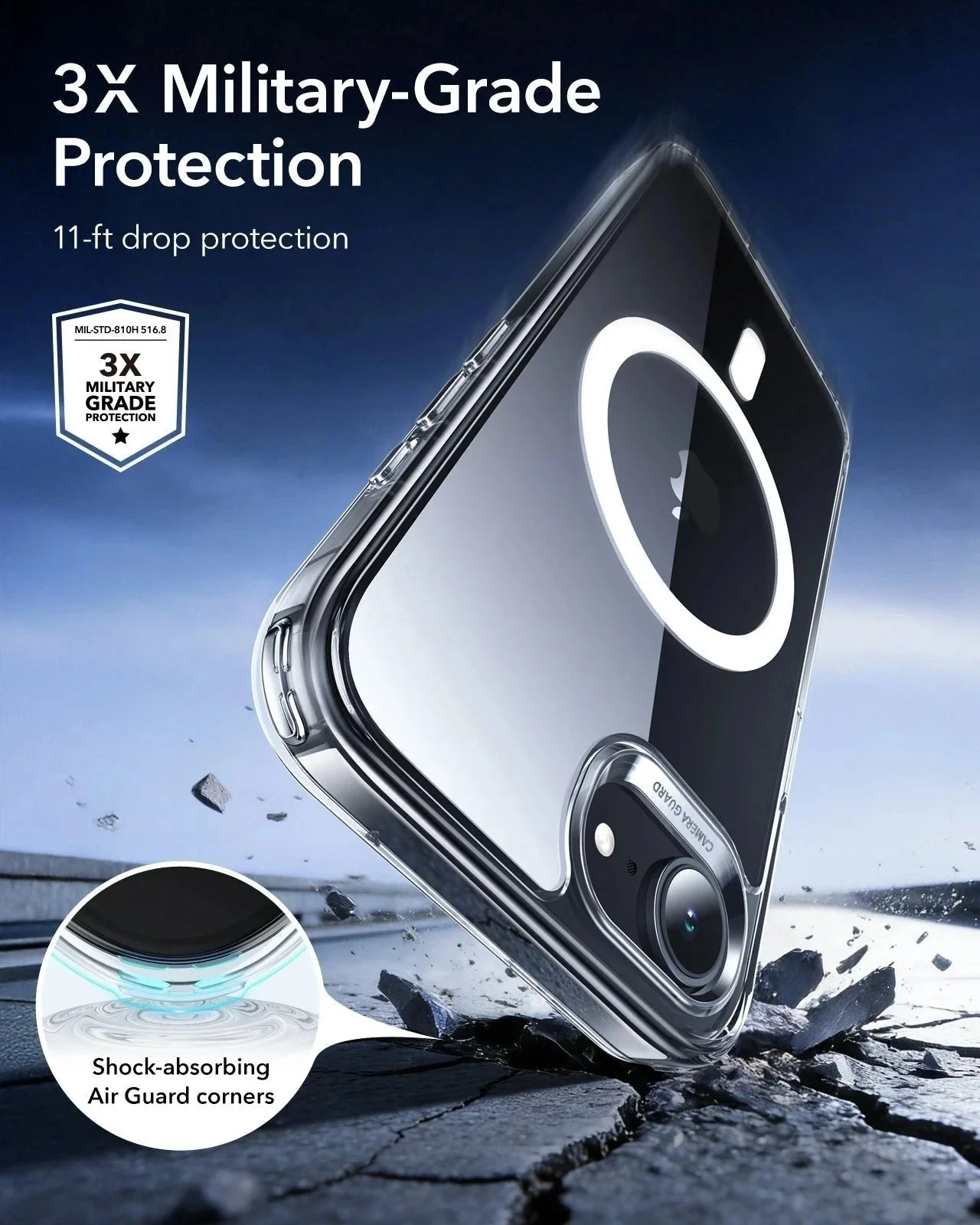 iPhone 17e Bundle Classic Hybrid Magnetic Case & Armorite® Privacy Screen Protector - Clear - Image 4