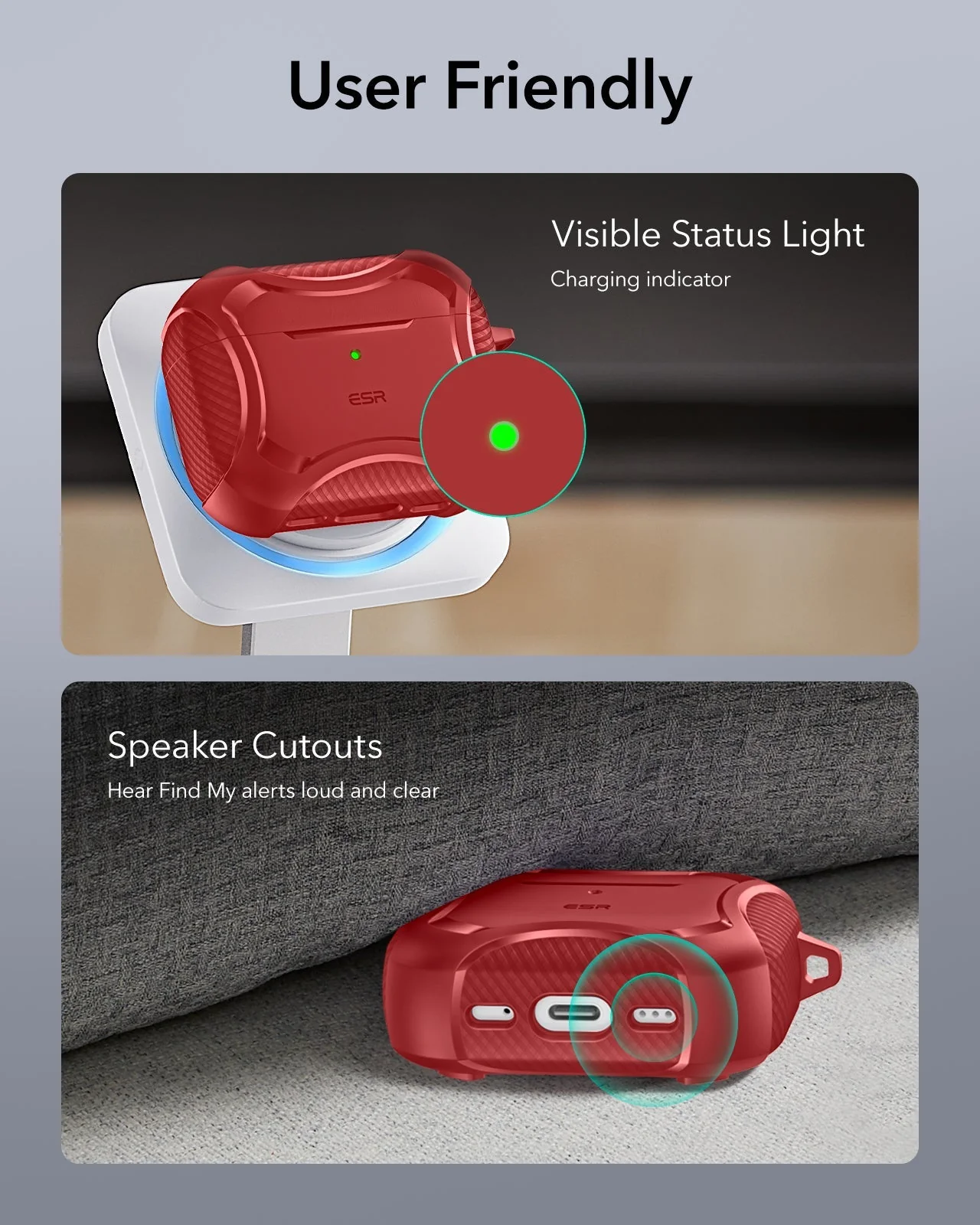 AirPods Pro 3 Cyber Tough Magnetic Case - Dark Red - Image 9