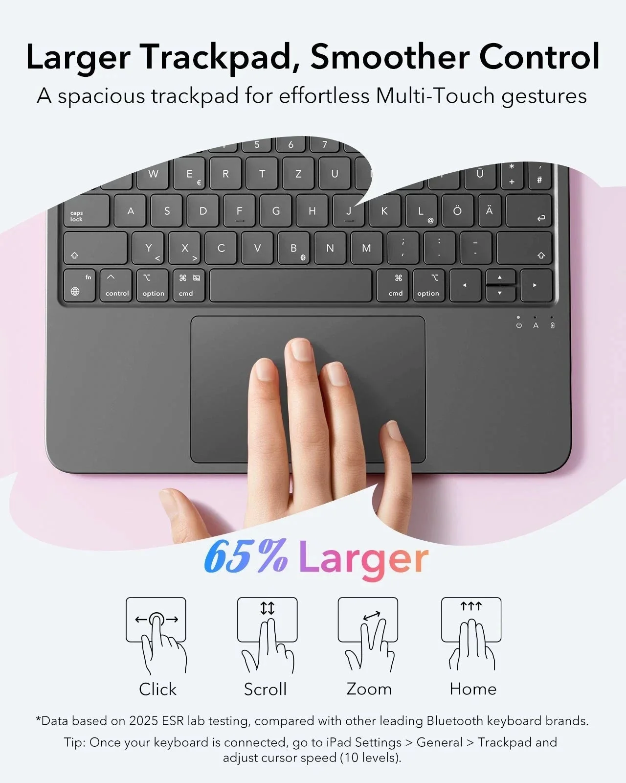 iPad Air 11" (M4, 2026) Flex Tastaturhülle (abnehmbar) & Paper-Feel Schutzbundle- DE Layout -Dark Gray - Image 6