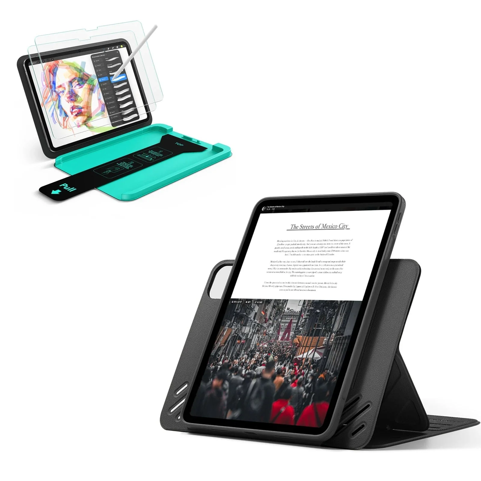 iPad Pro 11" (2025) Bundle Shift Magnetic Case & Armorite® Paper-Feel Protection - Black