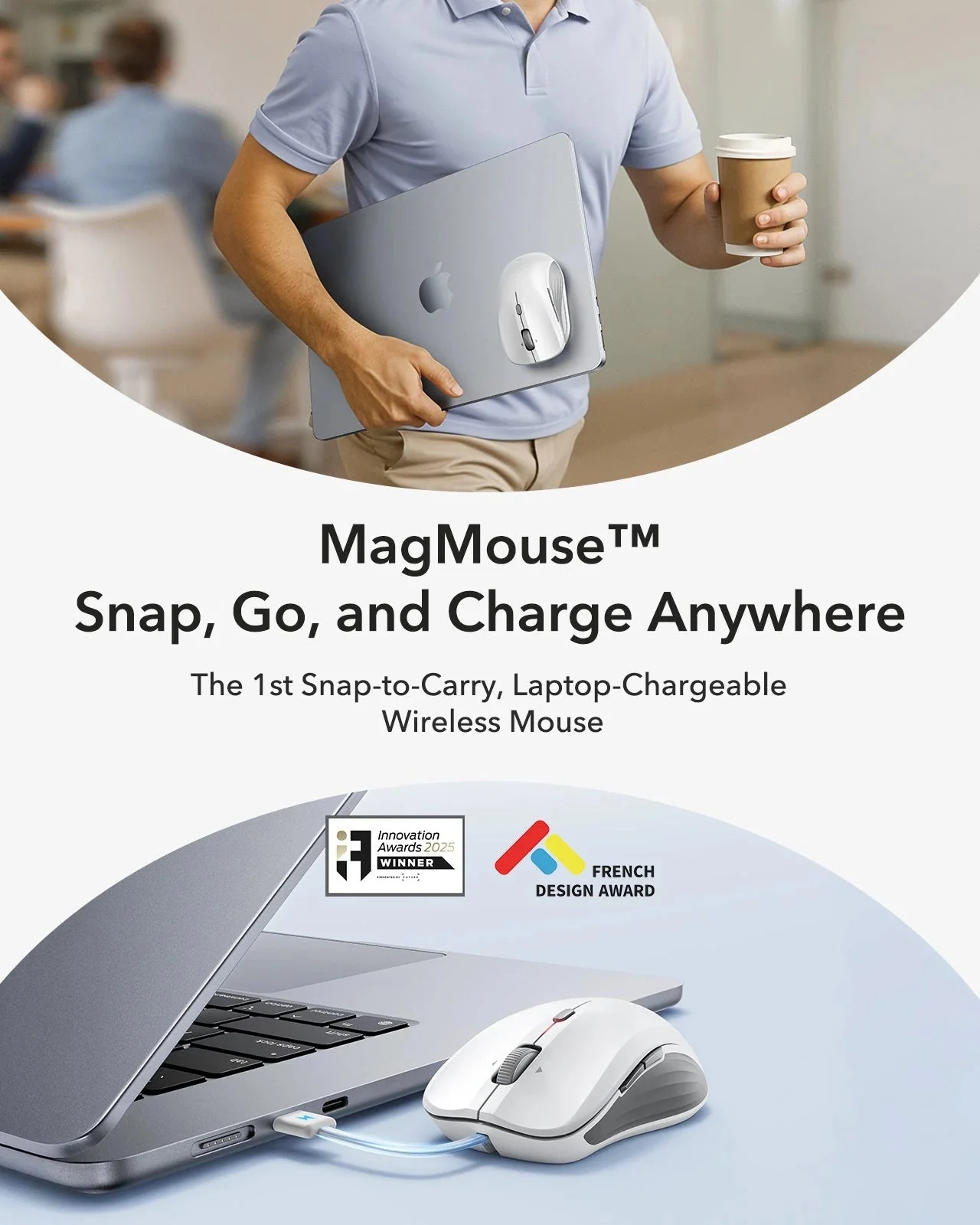 ESR MagMouse™ Wireless Mouse - White - Image 2