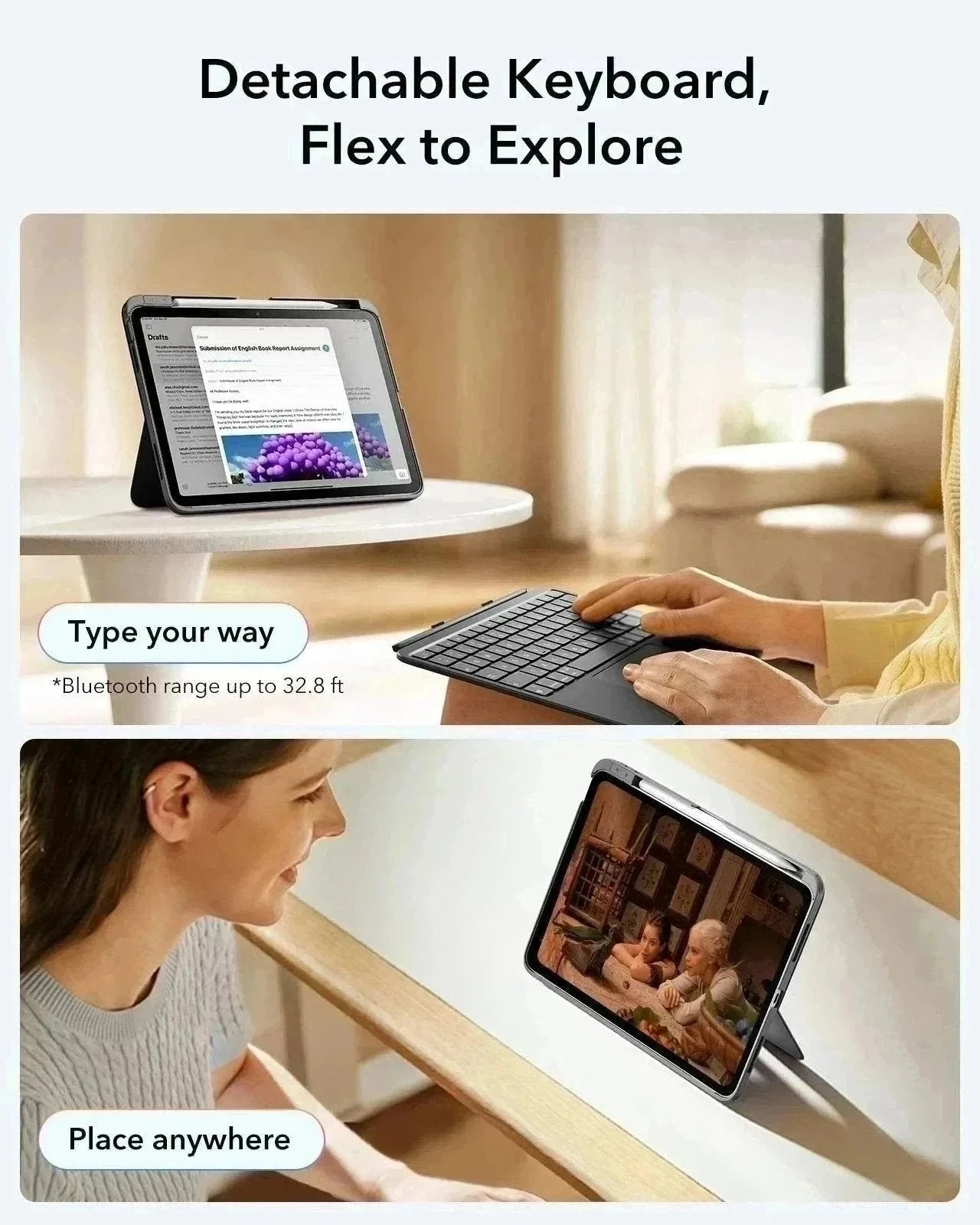 iPad Air 10,9" (5./4. Gen) Flex-Tastaturhülle (abnehmbar) Transformations-Bundle - DE Layout -Dark Gray - Image 9