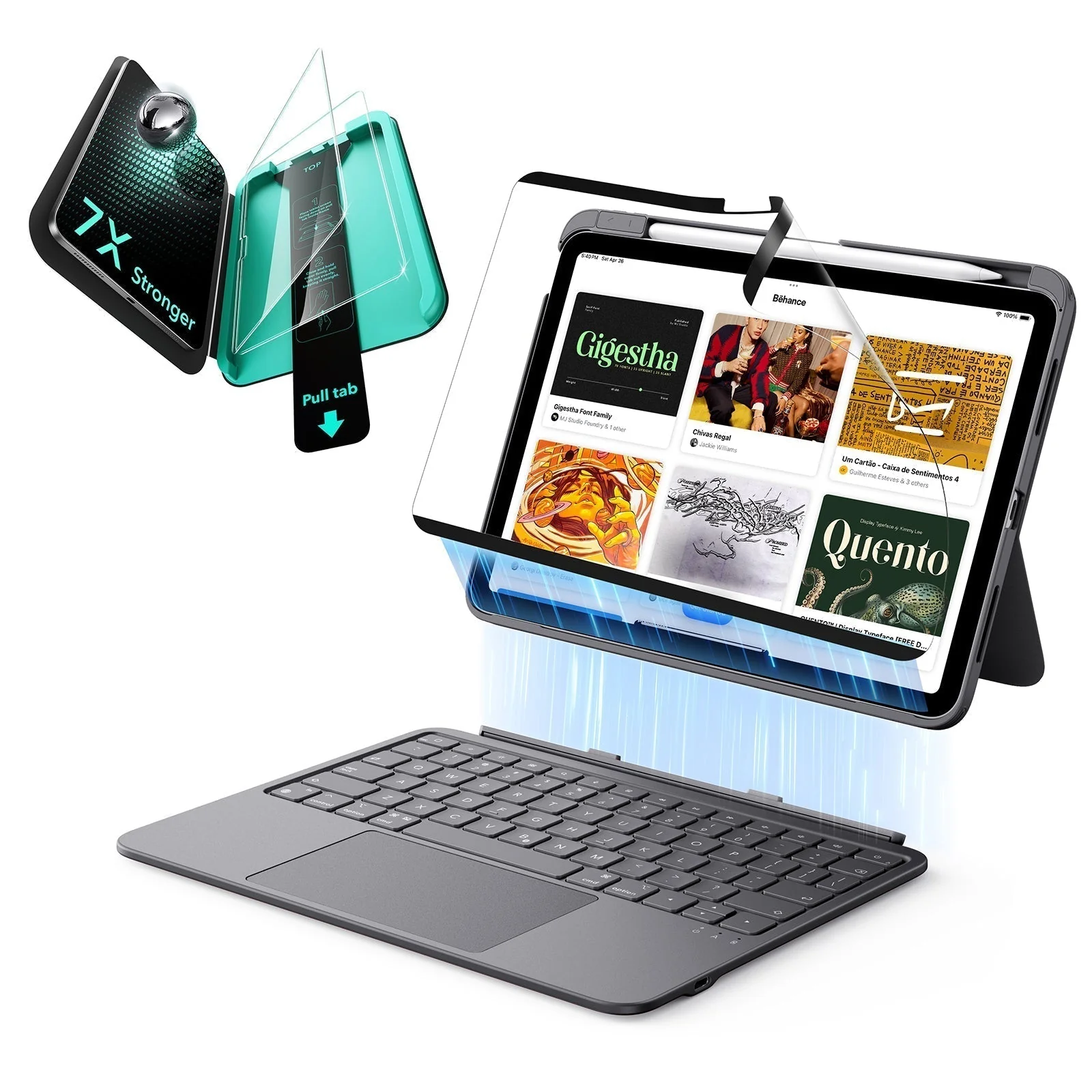iPad Air 11" (6. Gen) 2024 Flex-Tastaturhülle (abnehmbar) Transformations-Bundle - DE Layout -Dark Gray