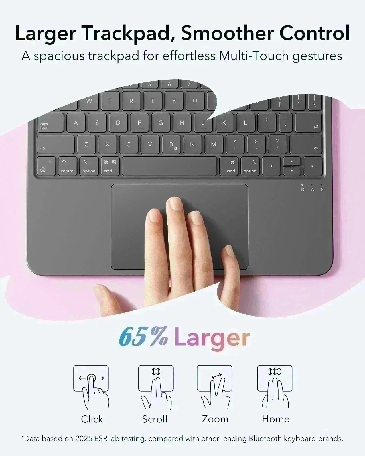 iPad 11" (A16) 2025 Flex Keyboard Case (Detachable)  Protection Bundle - US Layout-Pink - Image 5