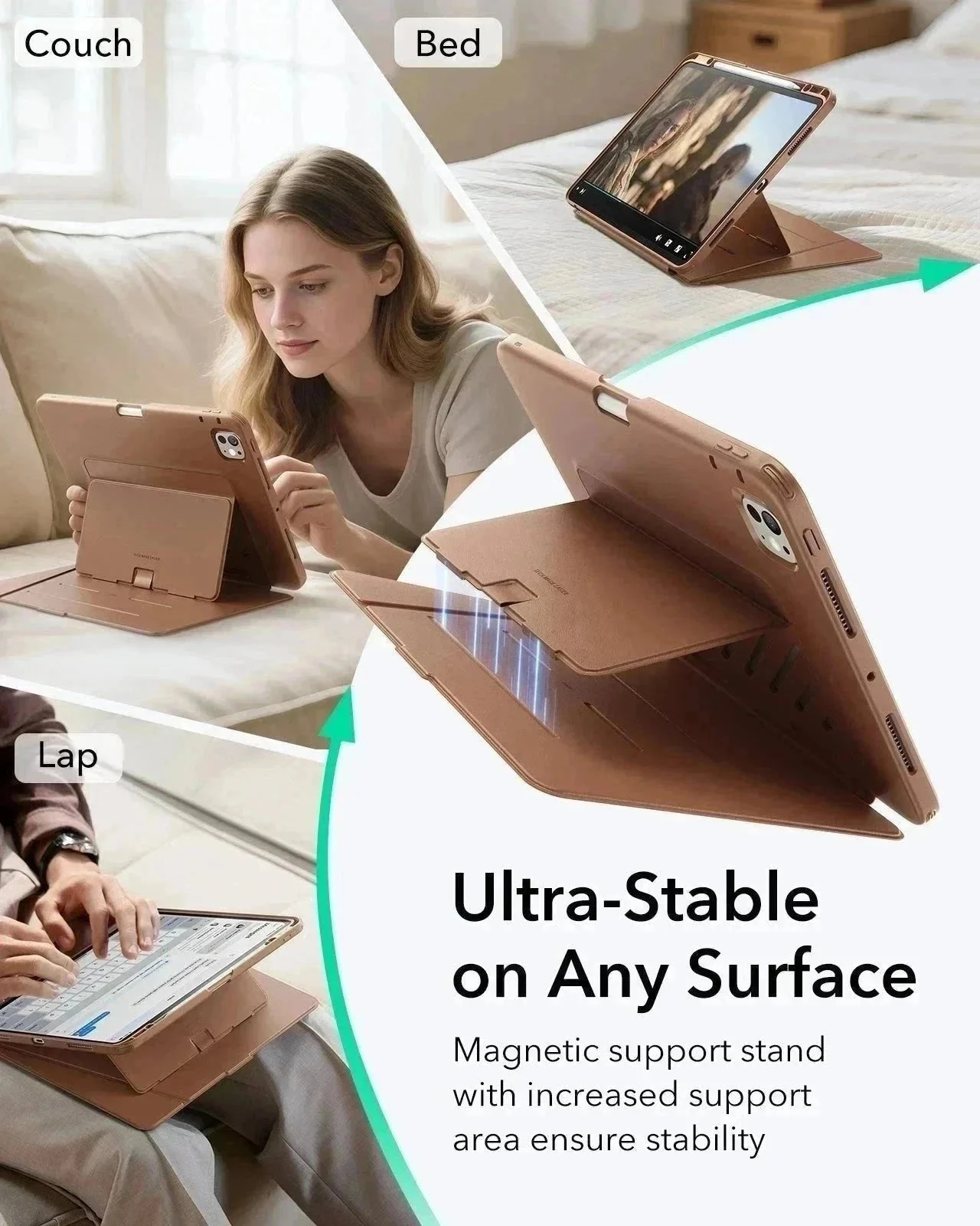 iPad Pro 11" (2025) Flip Magnetic Case with Pencil Holder - Brown - Image 7