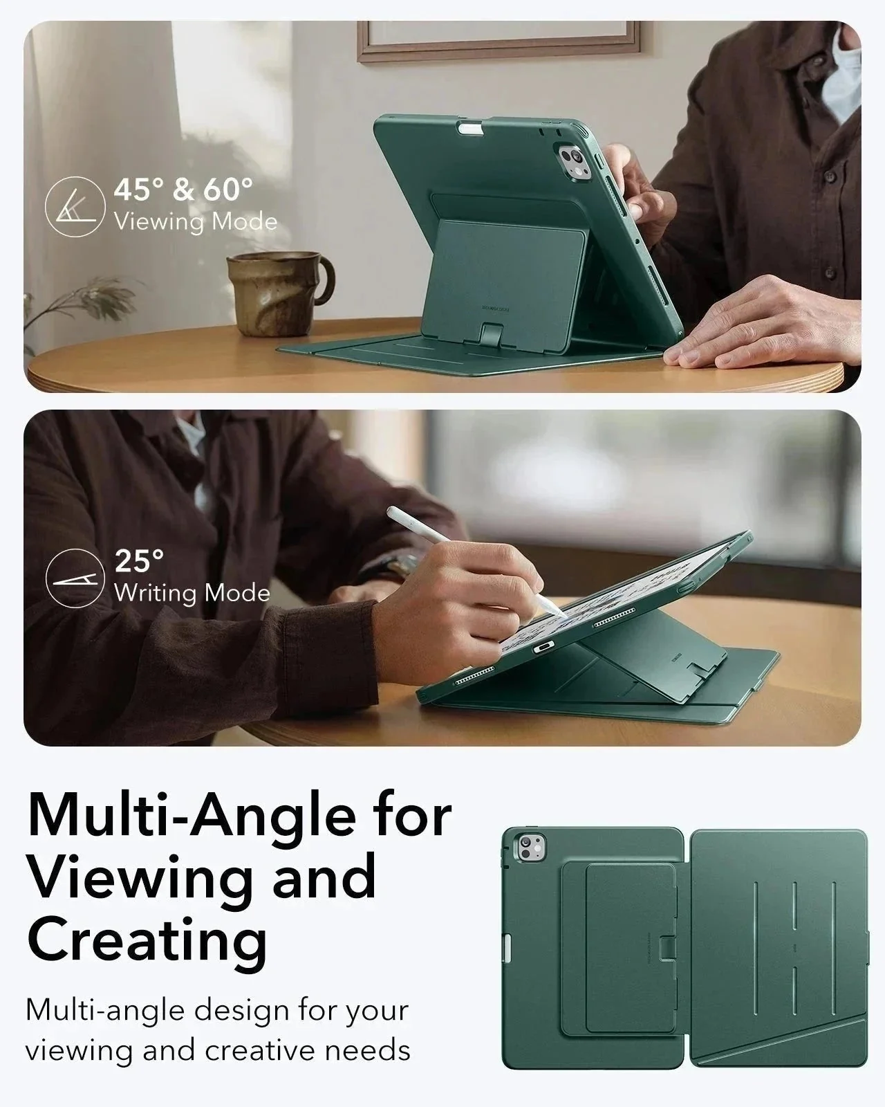 iPad Pro 11″ (2024) Flip Magnetic Case with Pencil Bundle - Green - Image 8