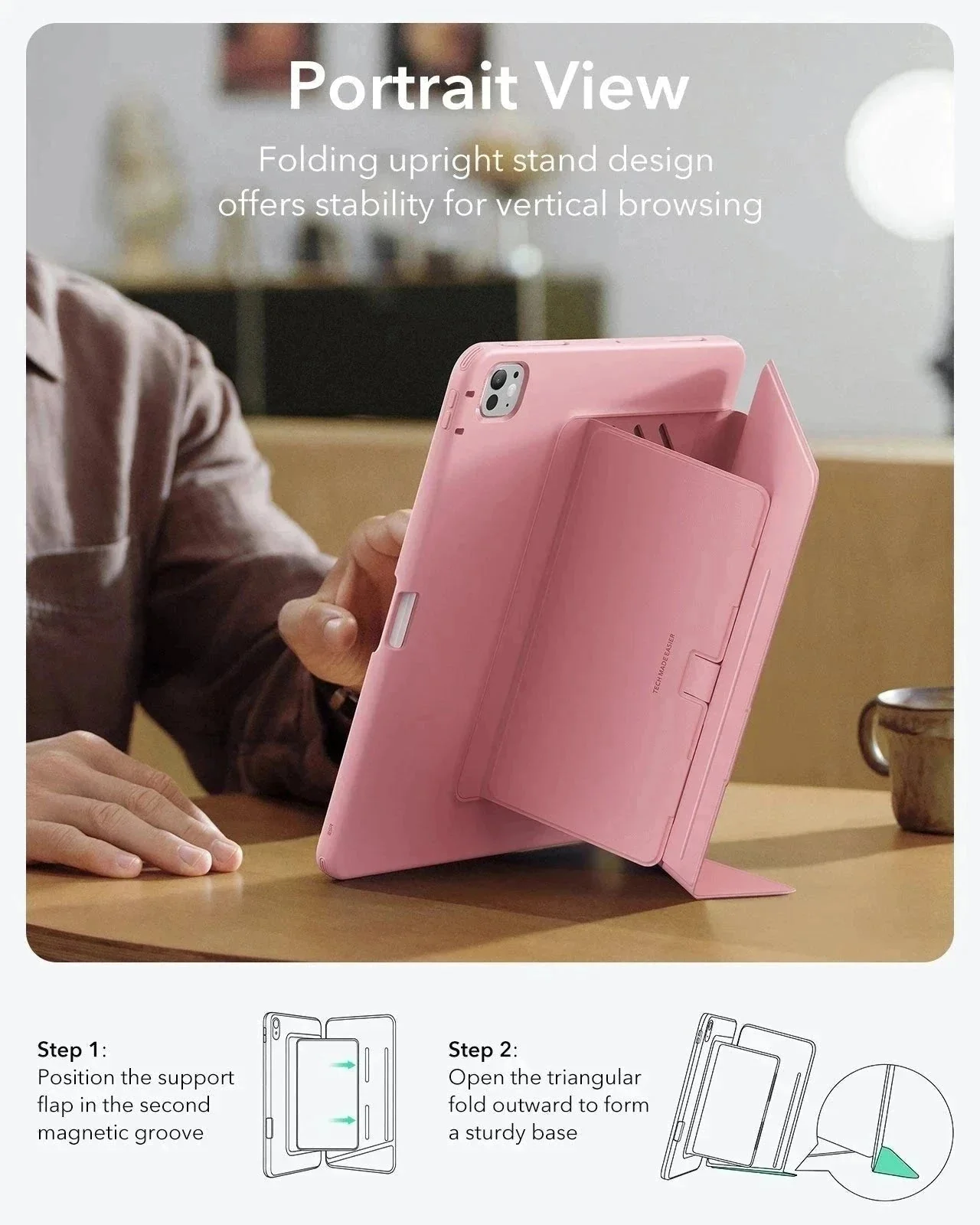 iPad Pro 13″ (2025) Flip Magnetic Case with Pencil Bundle - Pink - Image 5