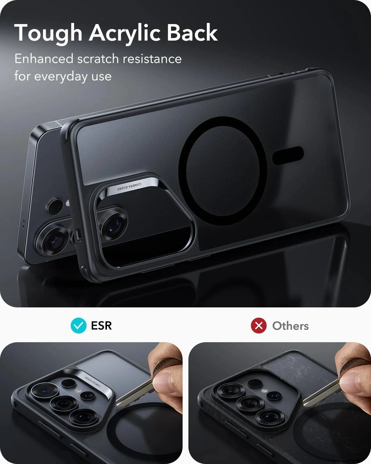 Galaxy S26 Ultra Bundle Classic Hybrid Magnetic Case and Armorite® Screen Protector - Frosted Black - Image 5