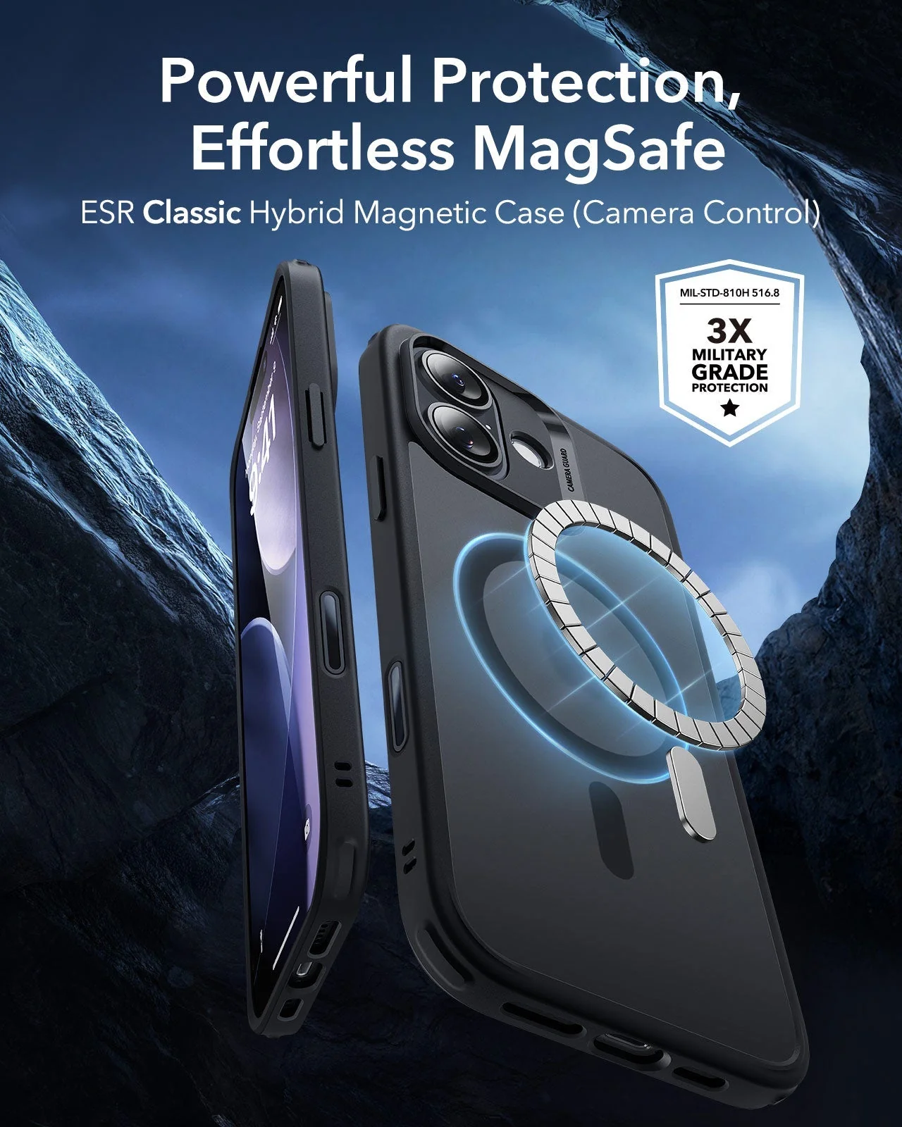 iPhone 17 Classic Hybrid Magnetic Case (Camera Control) - Frosted Black - Image 2