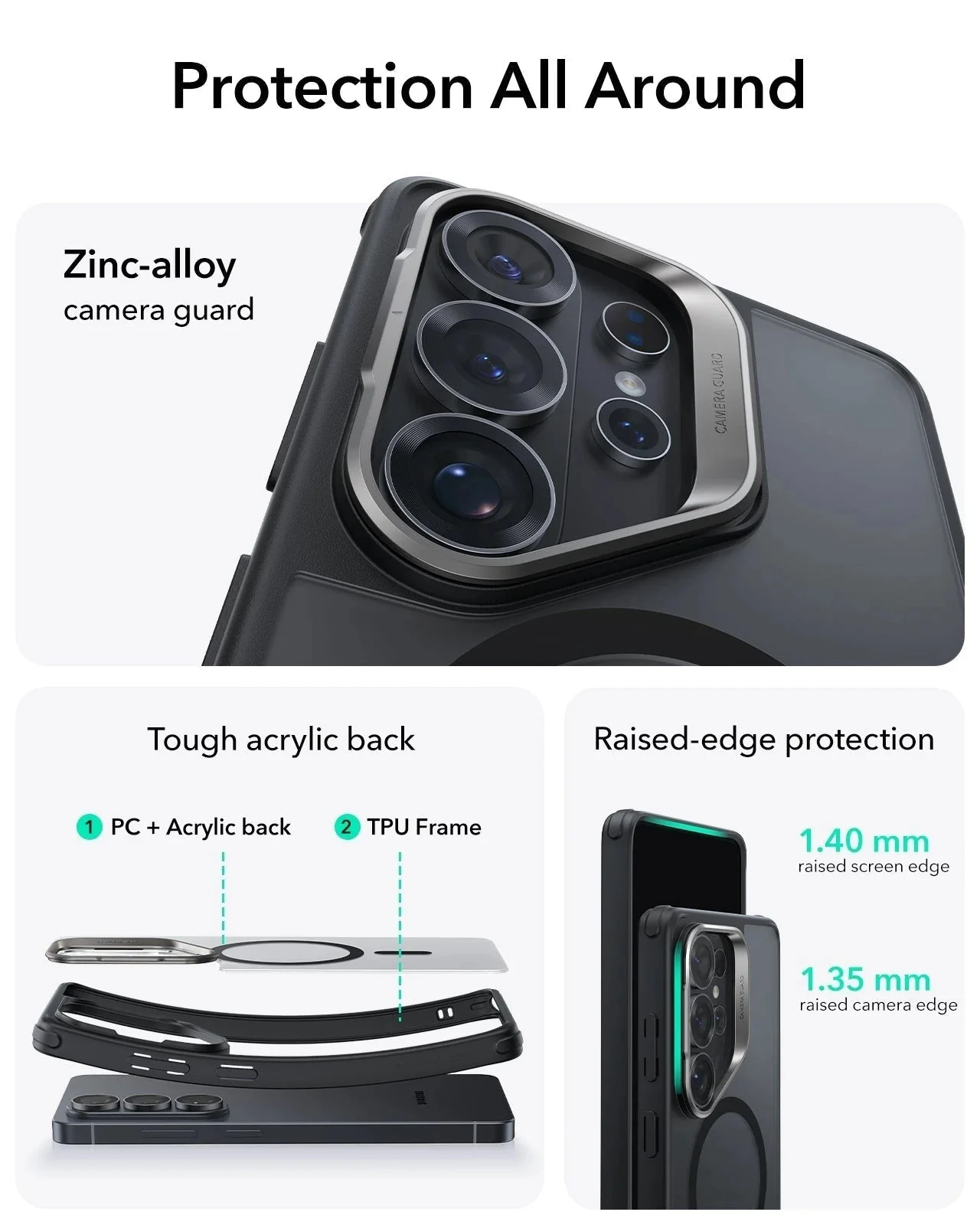 Galaxy S26 Ultra Bundle Classic Hybrid Magnetic Case (Stash Stand) and Armorite® Screen Protector - Frosted Black - Image 3