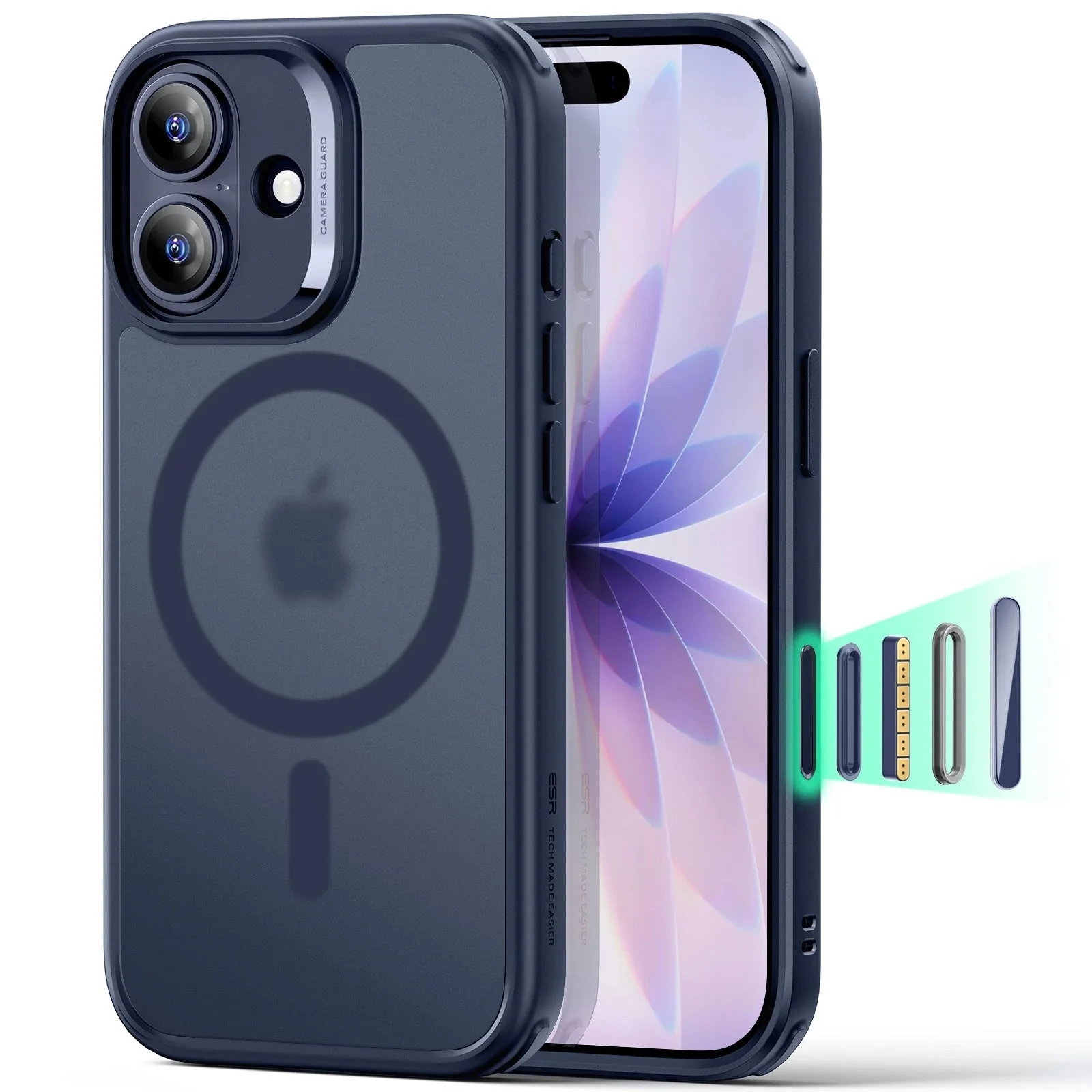 iPhone 17 Classic Hybrid Magnetic Case (Camera Control) - Frosted Blue