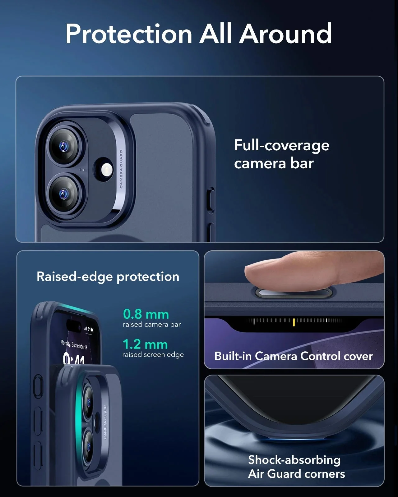 iPhone 17 Classic Hybrid Magnetic Case (Camera Control) - Frosted Blue - Image 3