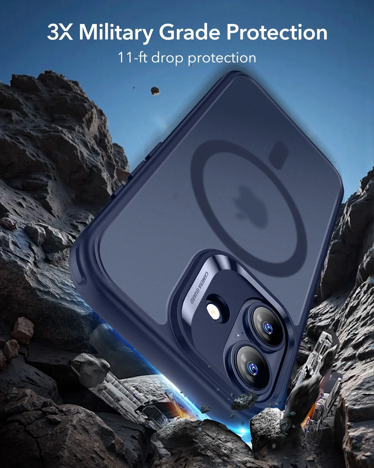 iPhone 17 Classic Hybrid Magnetic Case (Camera Control) - Frosted Blue - Image 4