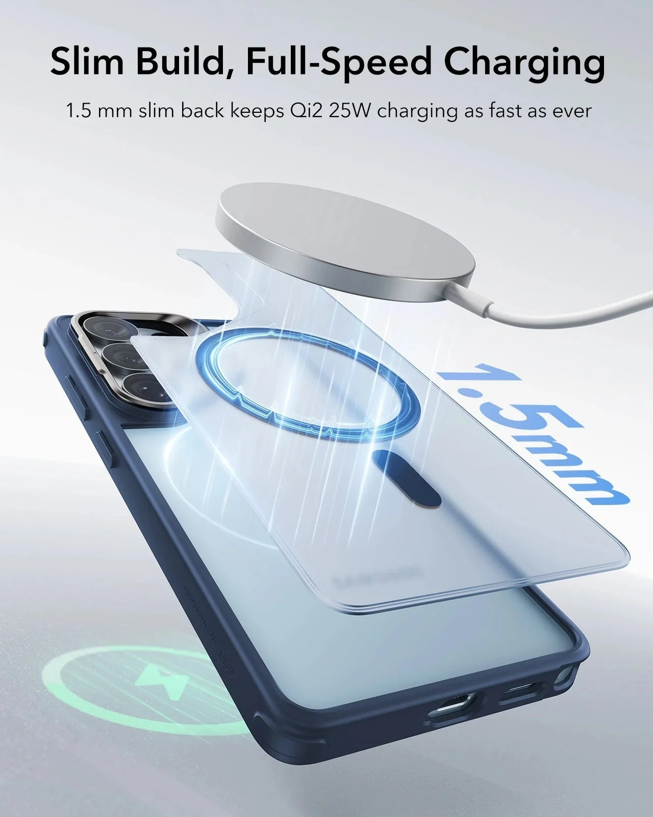 Galaxy S26 Ultra Bundle Classic Hybrid Magnetic Case (Stash Stand) and Armorite® Screen Protector - Frosted Blue - Image 7