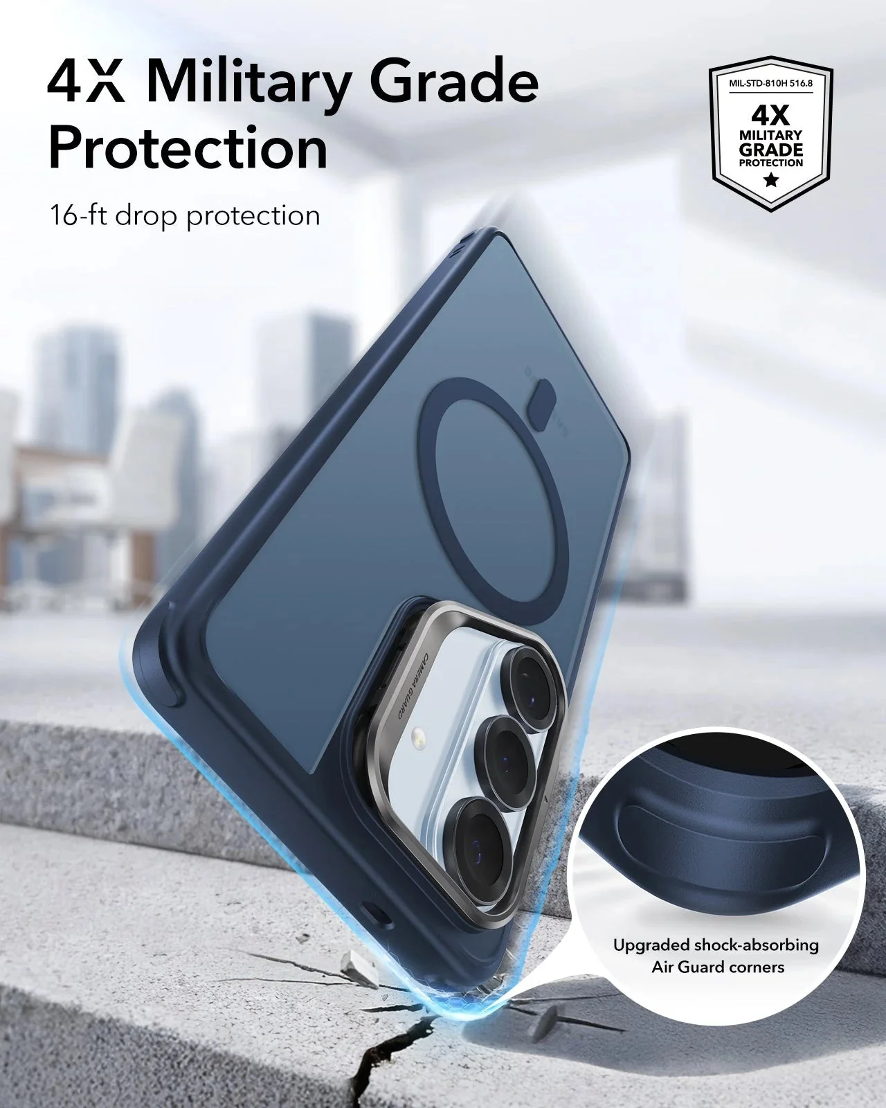 Galaxy S26 Classic Hybrid Magnetic Case (Stash Stand) - Frosted Blue - Image 4