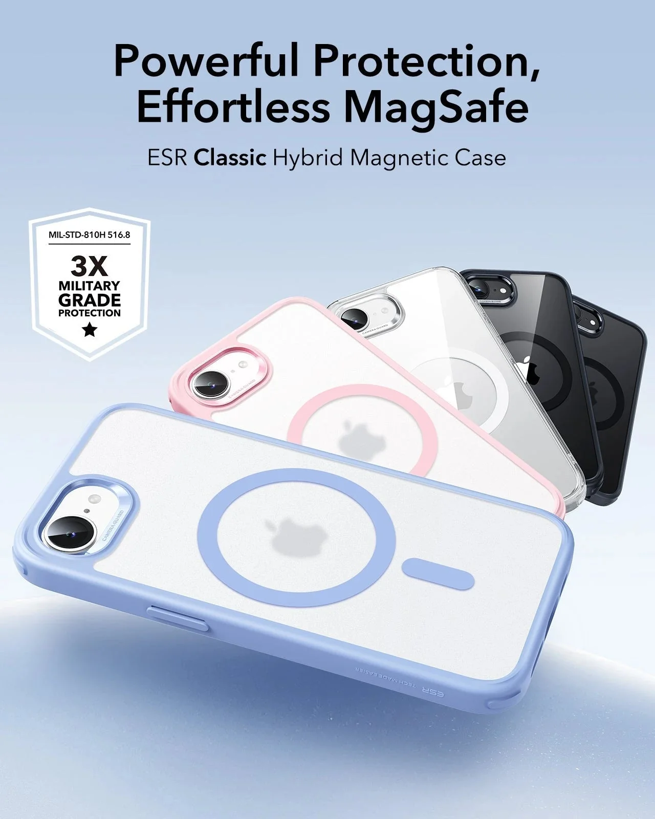 iPhone 17e Classic Hybrid Magnetic Case - Frosted Light Blue - Image 2