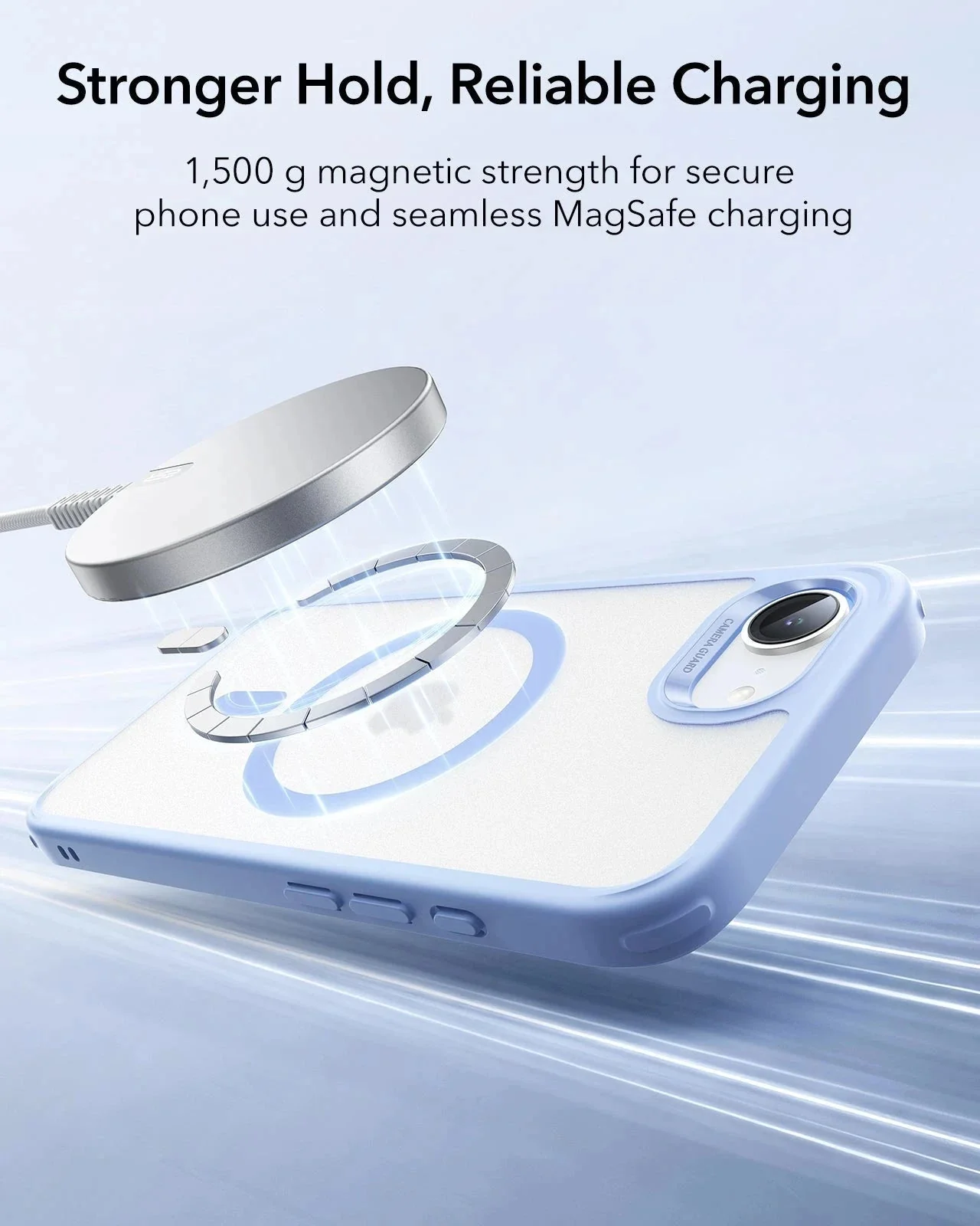 iPhone 17e Classic Hybrid Magnetic Case - Frosted Light Blue - Image 5