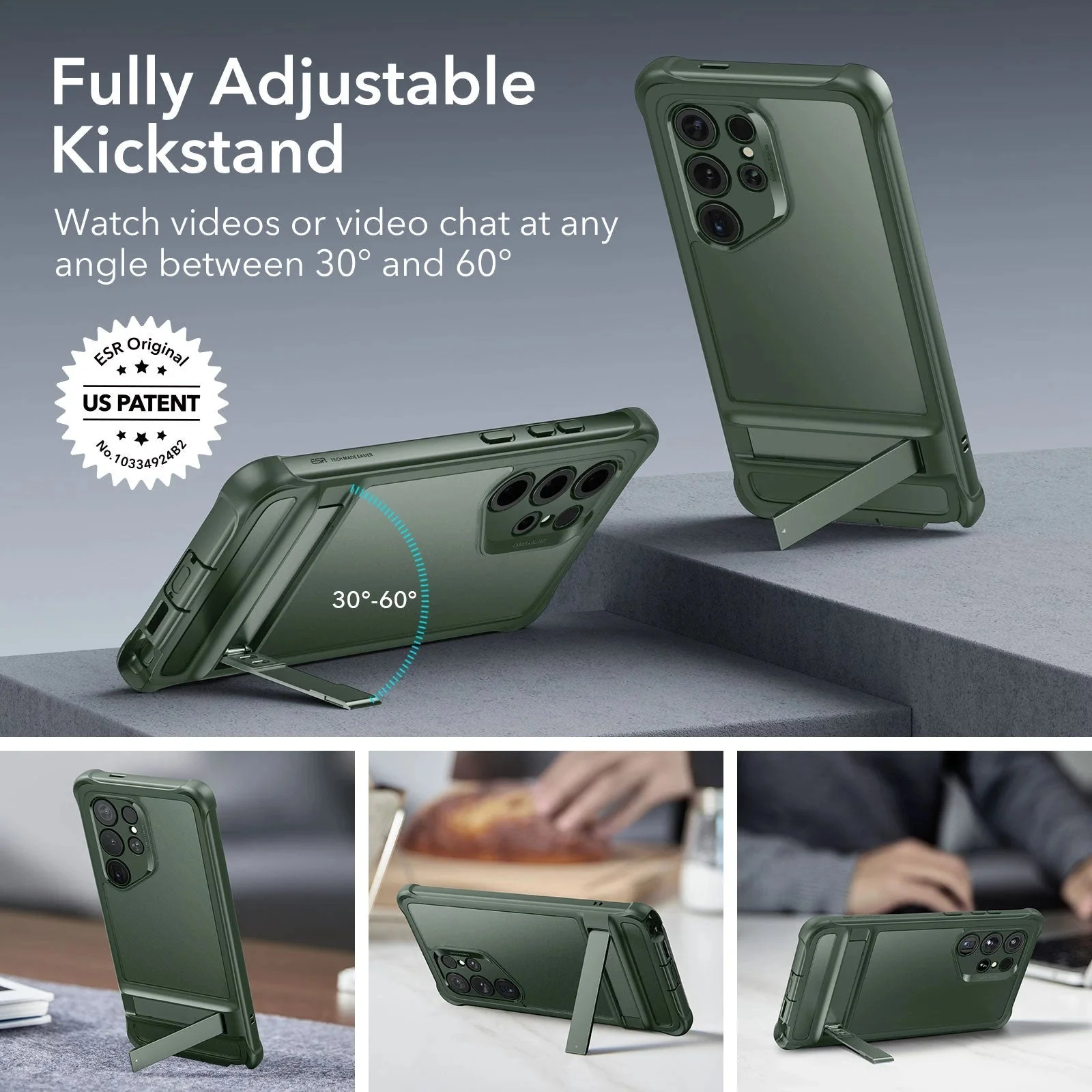Galaxy S24 Ultra Armor Kickstand Case - Frosted Green - Image 5