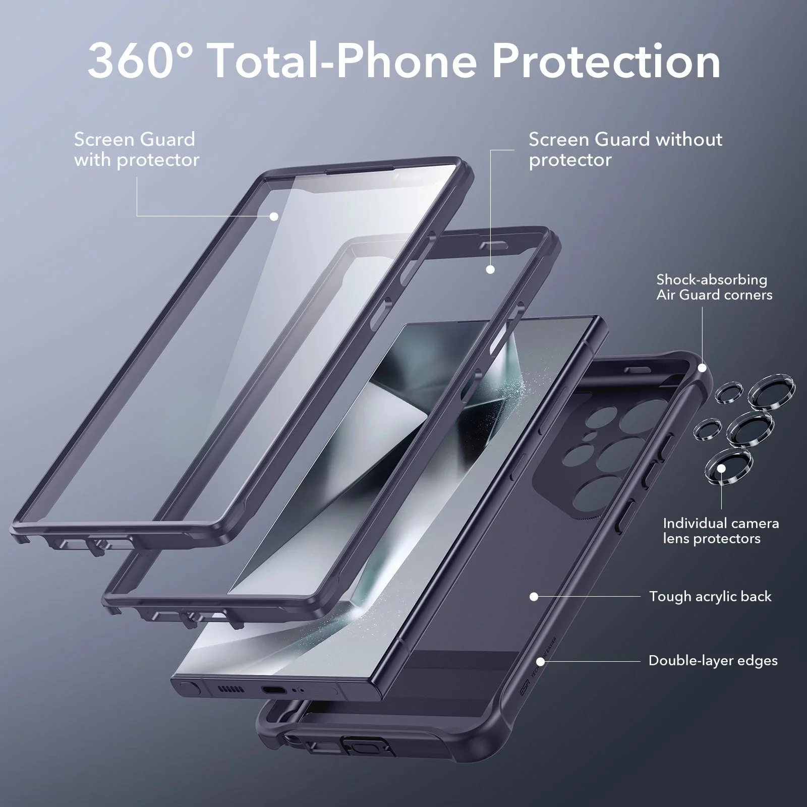 Galaxy S24 Ultra Armor Kickstand Case - Frosted Purple - Image 3