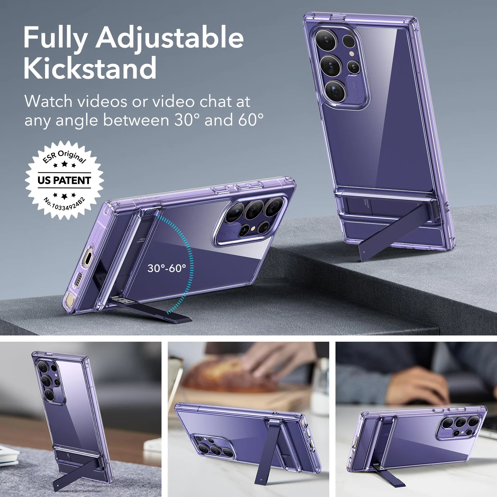 Galaxy S24 Ultra Boost Kickstand Case - Clear Purple - Image 2