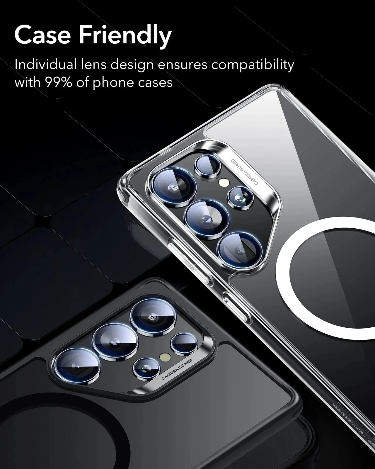 Galaxy S25 Ultra Armorite Camera Lens Protectors - Glitter Silver - Image 8