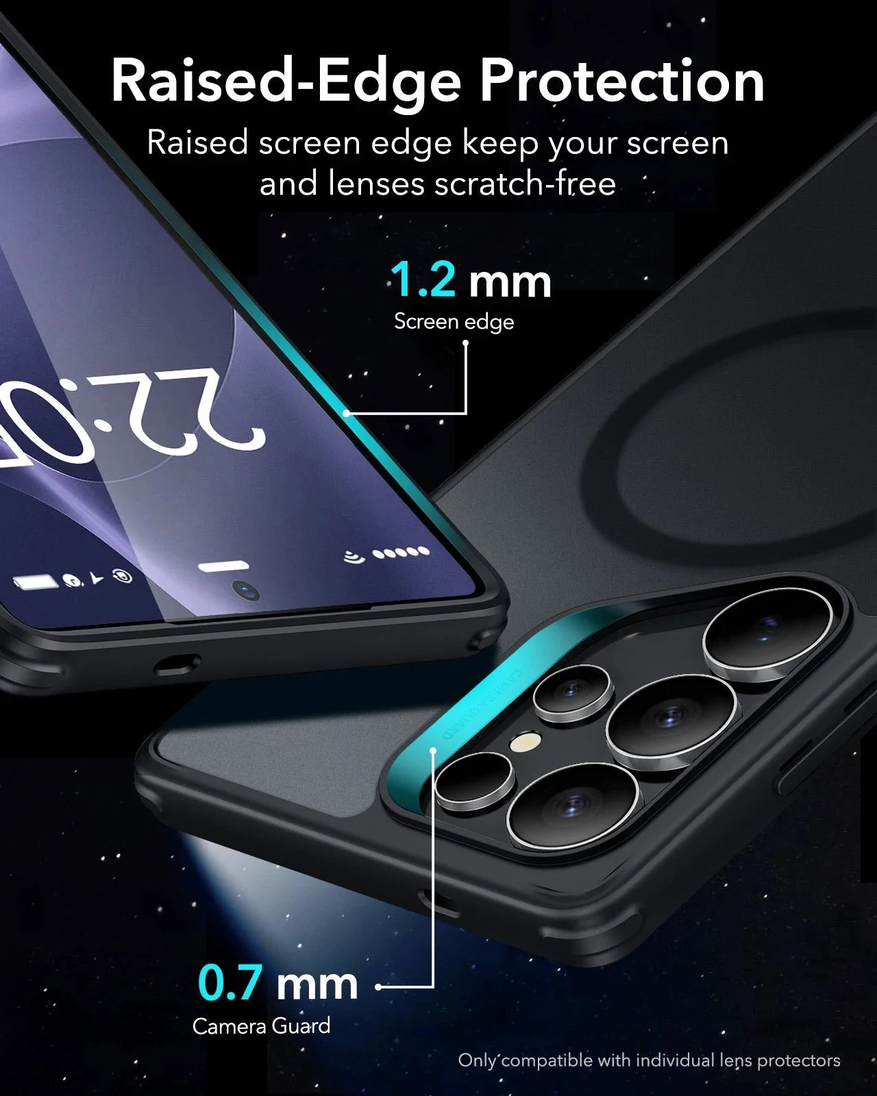 Galaxy S25 Ultra HaloLock Classic Hybrid Case Protection Bundle - Clear - Image 4