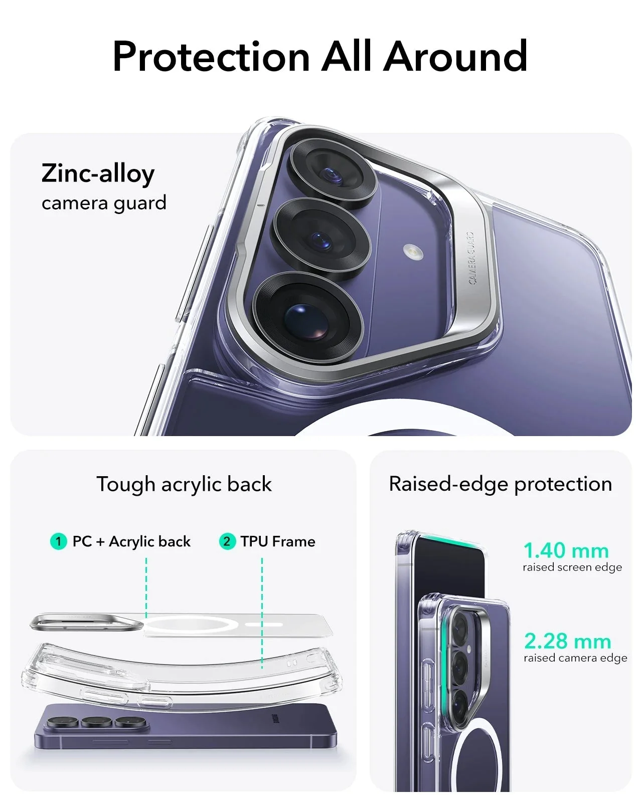 Galaxy S26 Classic Hybrid Magnetic Case (Stash Stand) - Clear - Image 3