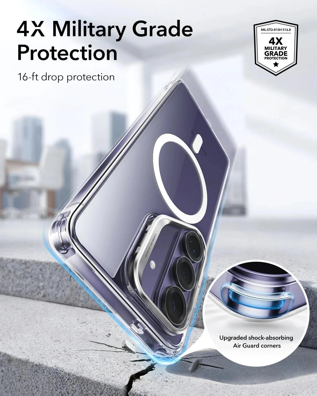 Galaxy S26 Classic Hybrid Magnetic Case (Stash Stand) - Clear - Image 4