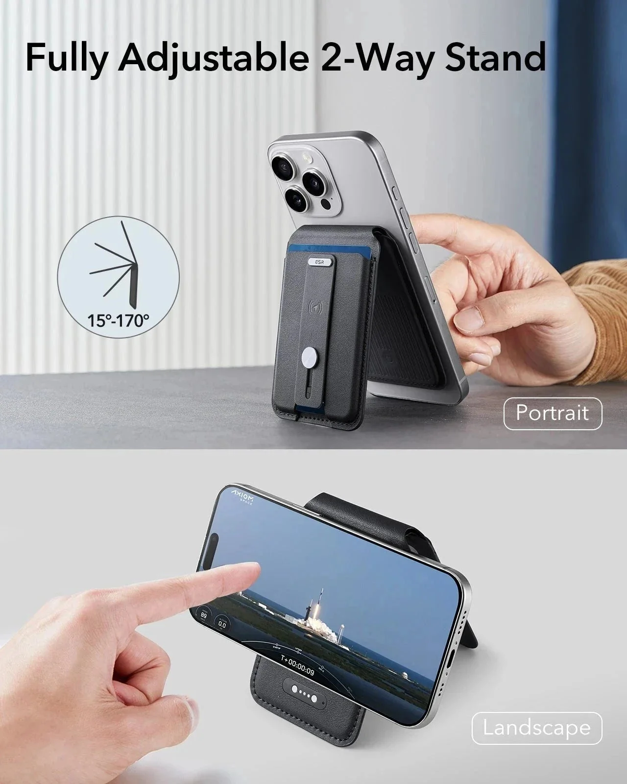 Geo Magnetic Wallet Stand (Grip) - Midnight Black - Image 6