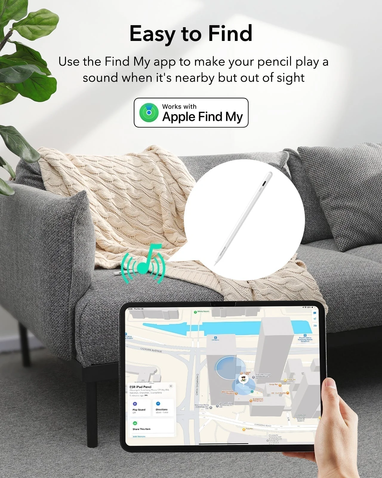 Geo Digital Pencil with Built-in Find My - Black - Image 6