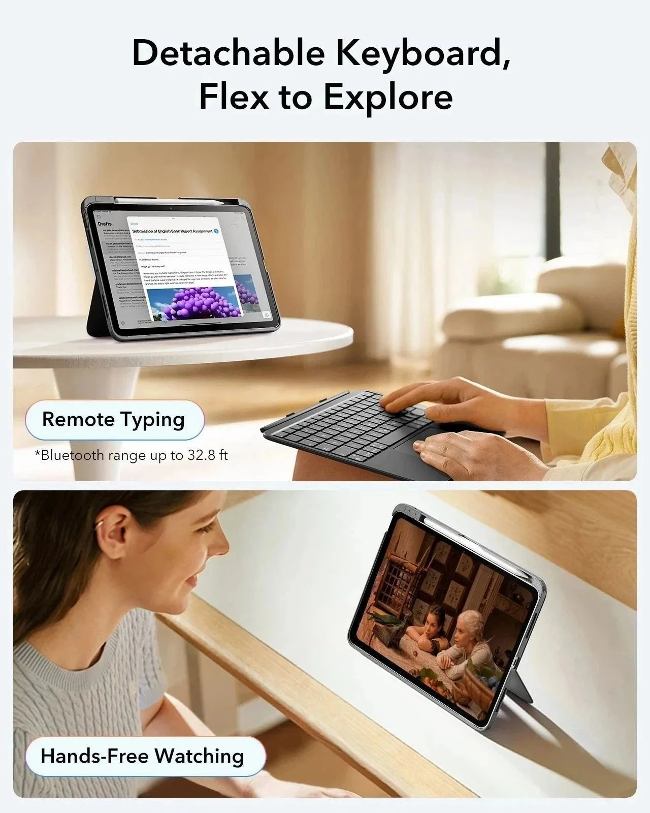 iPad 10. Gen Flexible Tastaturhülle (abnehmbar) - DE Layout-Dark Gray - Image 3