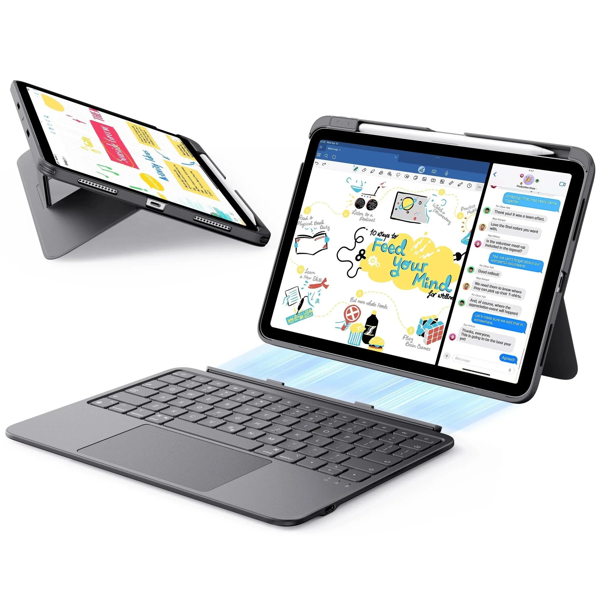 iPad Air 11" (M4, 2026) Flex Tastaturhülle (abnehmbar) - DE Layout -Dark Gray - Image 3