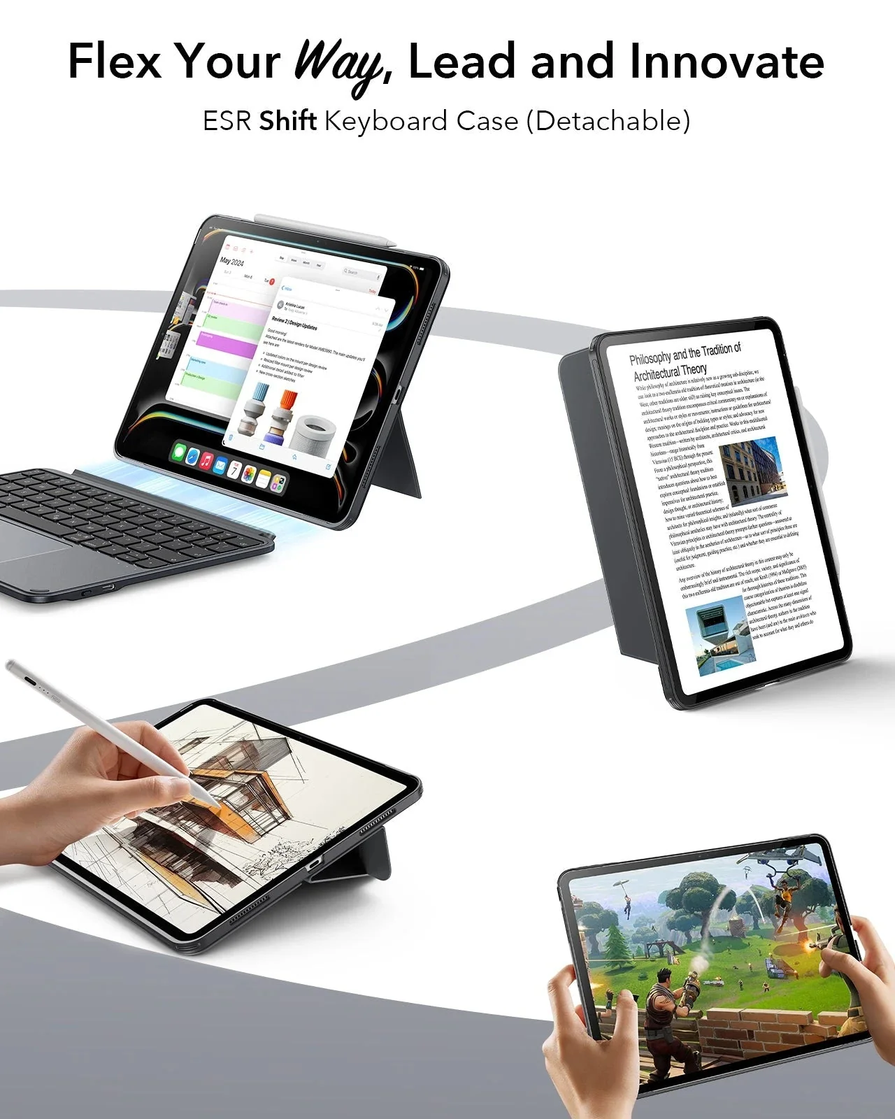 iPad Pro 11" (2024) Shift Tastaturhülle (abnehmbar) - DE Layout - Dark Gray - Image 3