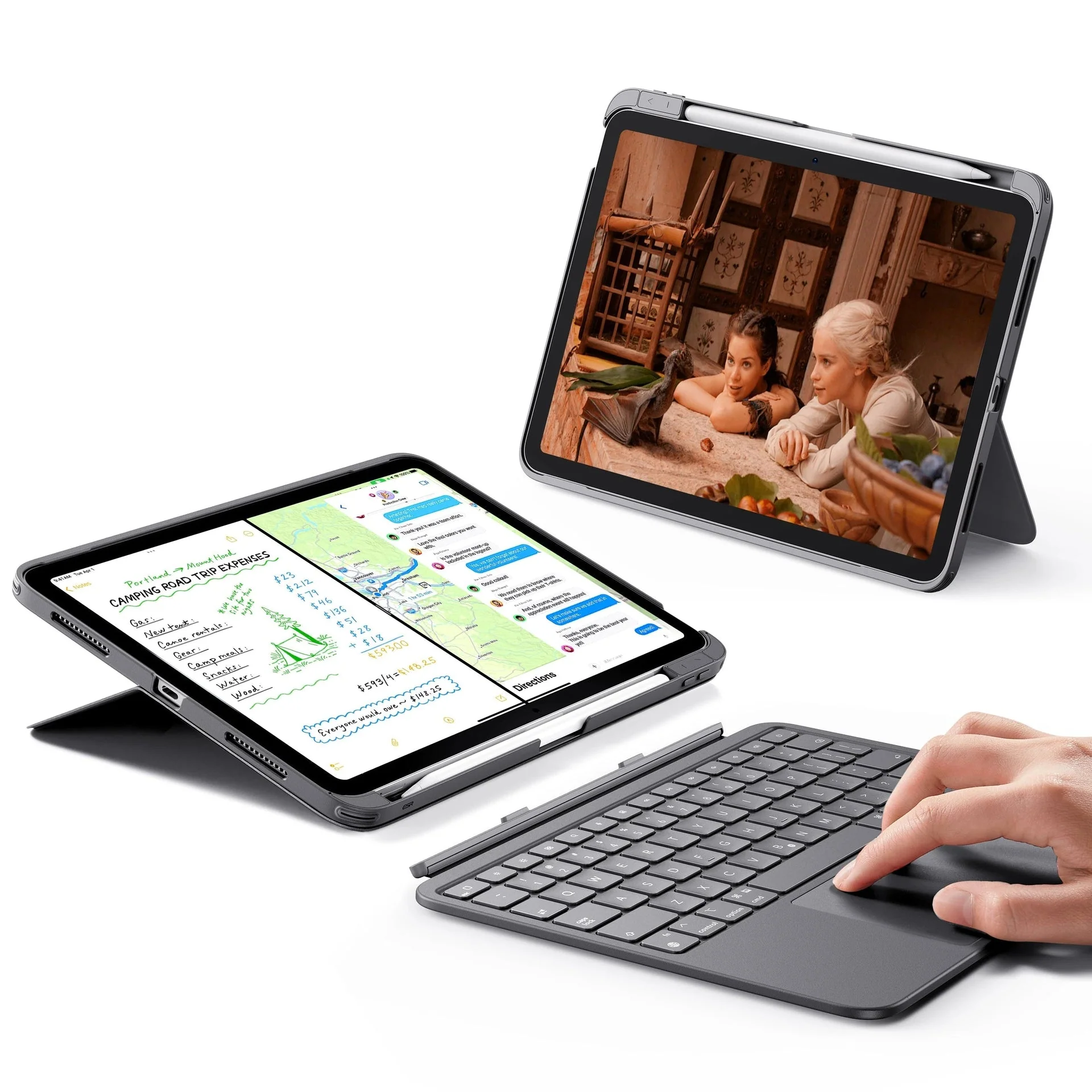 iPad Air 11" (M4) 2026 Flex Keyboard Case (Detachable)- US Layout-Dark Gray - Image 3