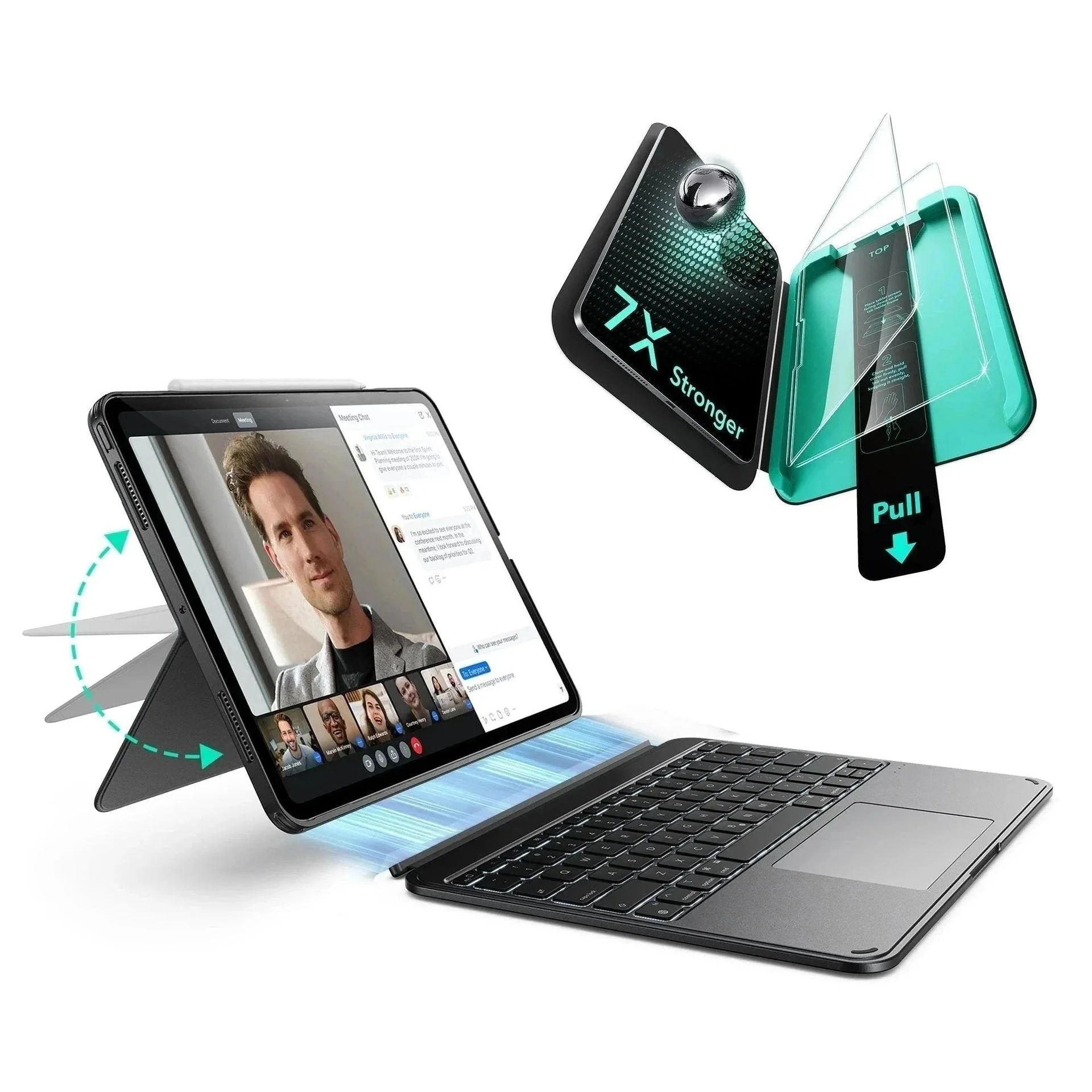 iPad 10th Gen 2022 Bundle Shift Keyboard Case and Armorite Screen Protector  -US Layout-Dark Gray