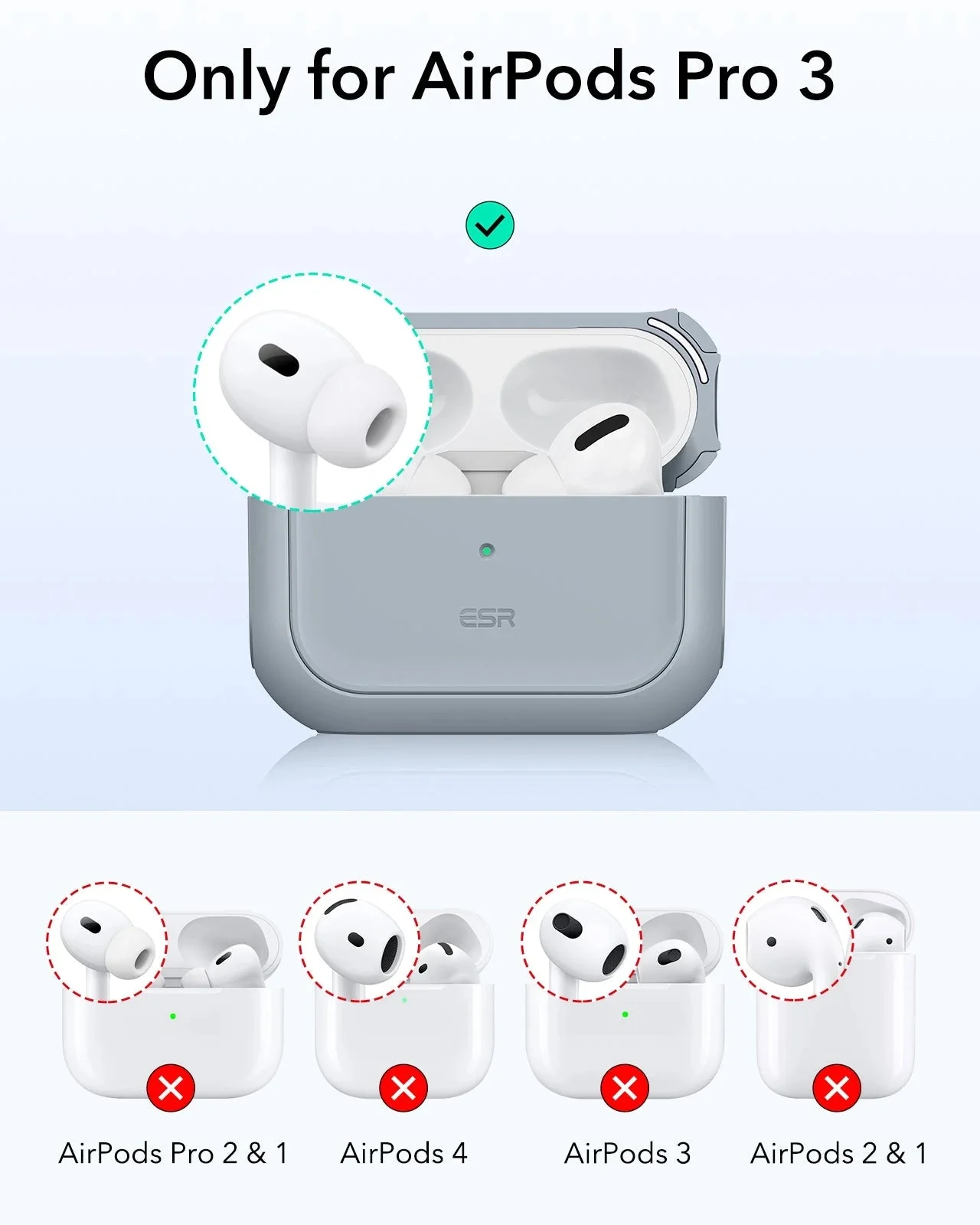 AirPods Pro 3 Orbit Hybrid Magnetic Case - Gray - Image 2