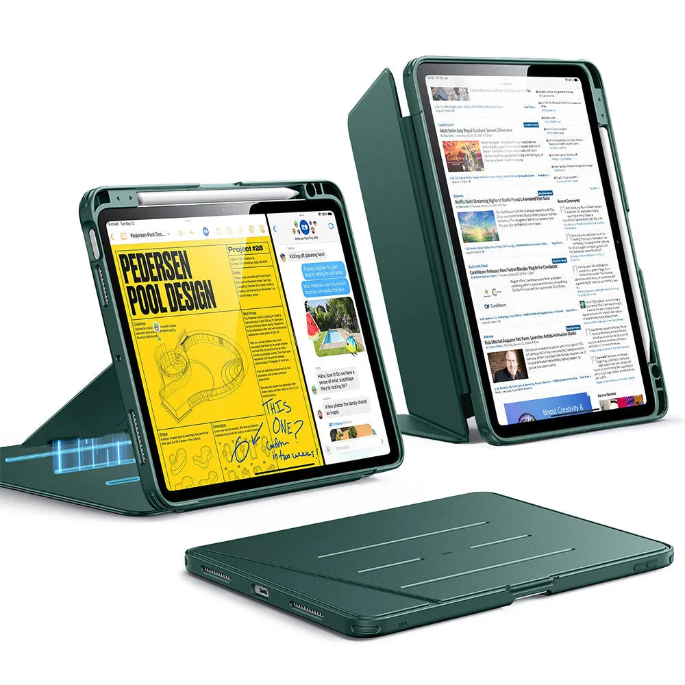 iPad Air 11" (M4) 2026 Flip Magnetic Case with Pencil Holder - Green