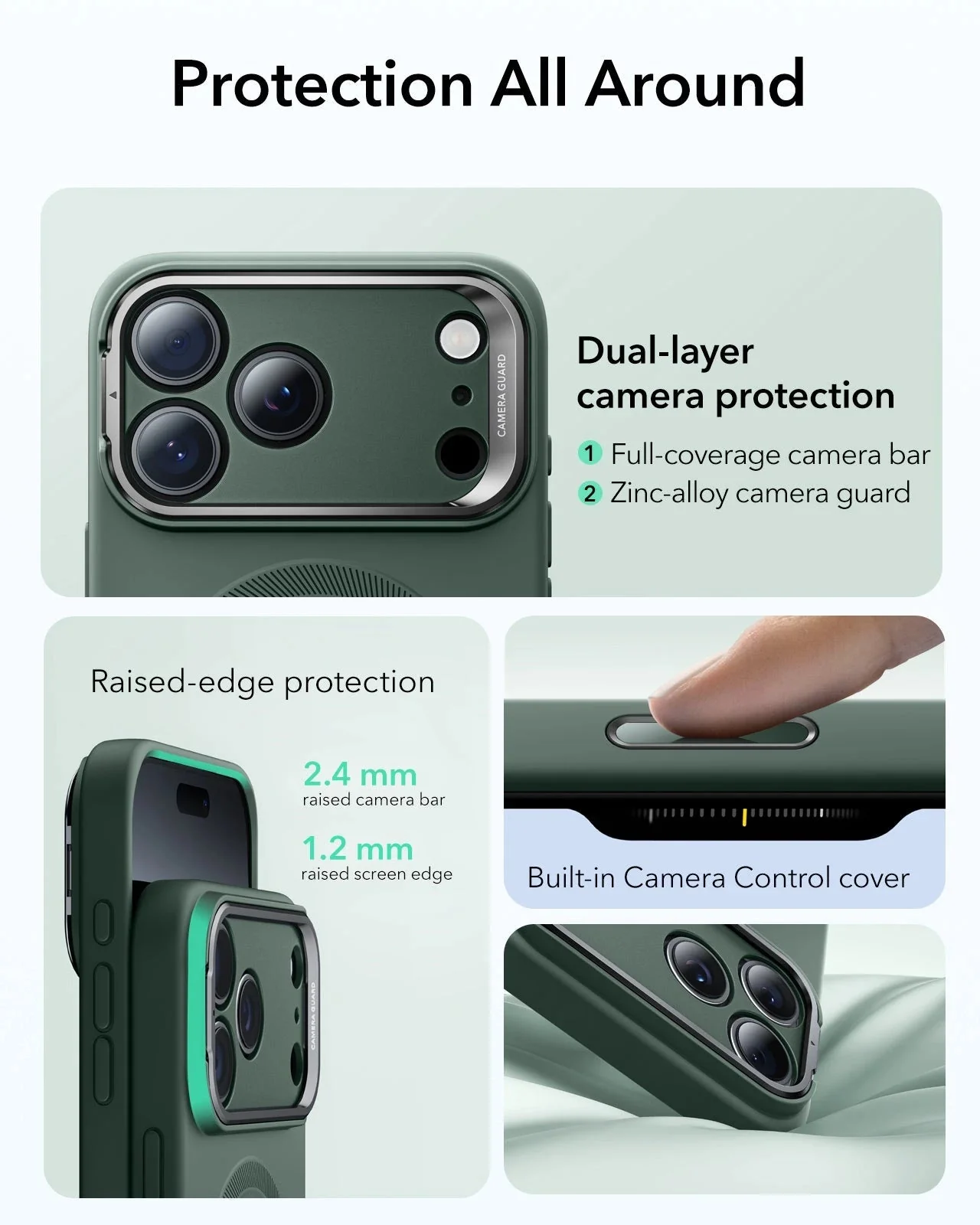 iPhone 17 Pro Max Cloud Soft Magnetic Case (Camera Control, Stash Stand) - Olive Green - Image 4